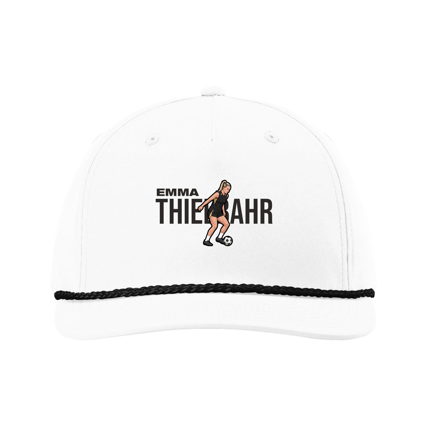 Five-Panel Classic Rope Cap — Player Name in White