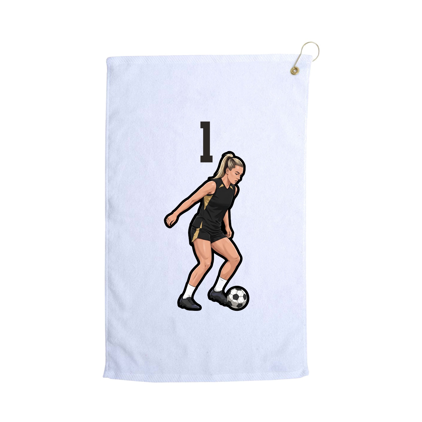 Golf Towel — Number Top in White