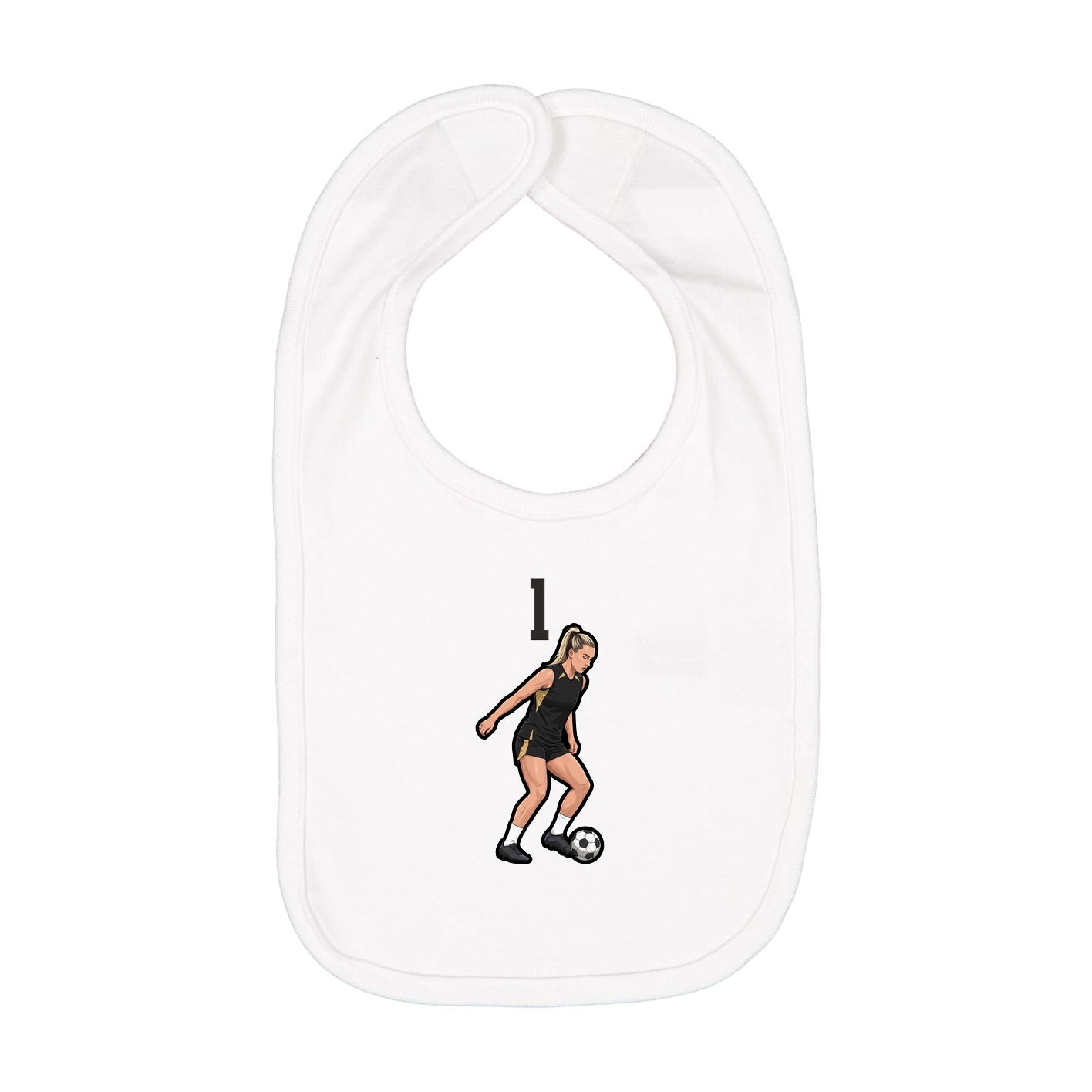 Infant Bib — Number Top in White