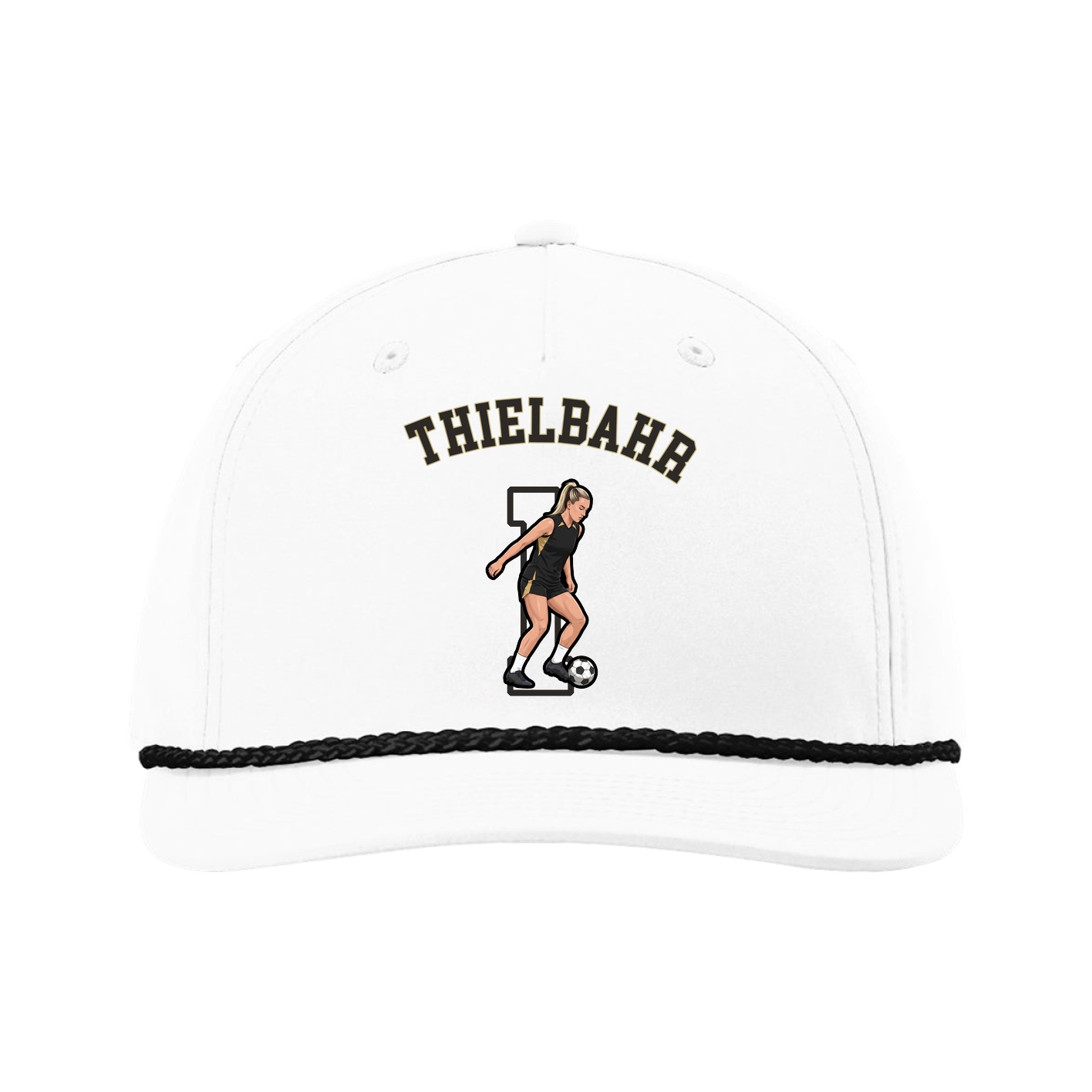 Five-Panel Classic Rope Cap — Shirsey Arch in White