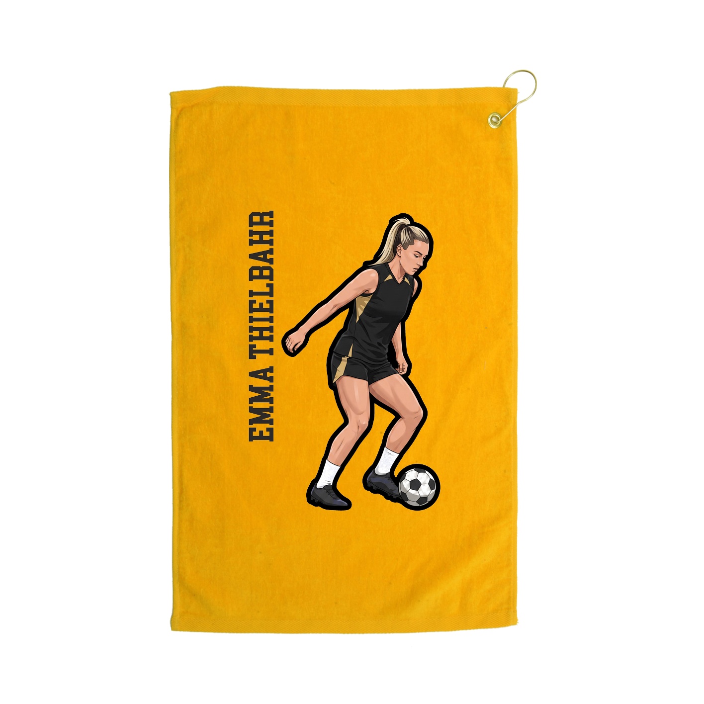 Golf Towel — Name Vertical in Gold