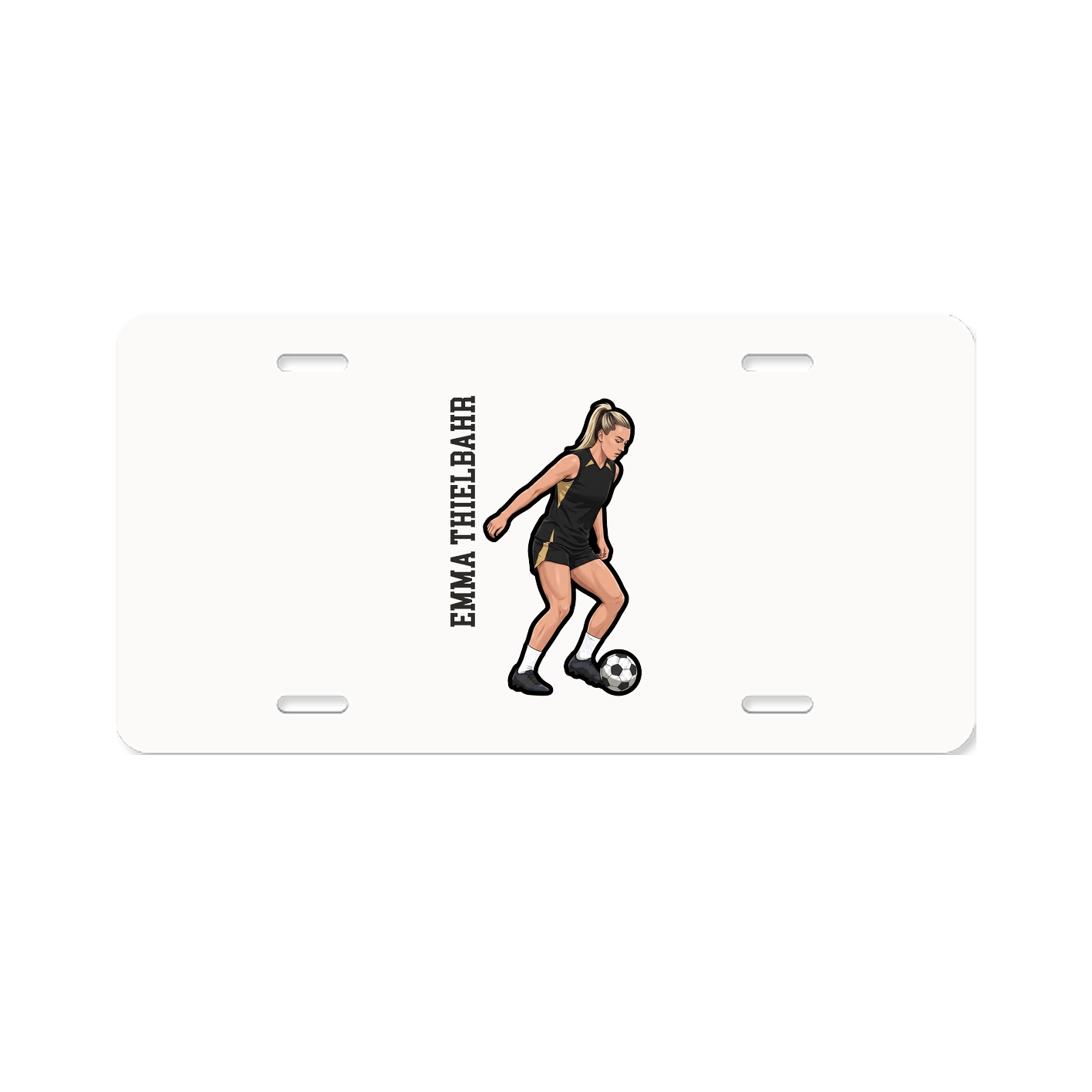 License Plate — Name Vertical in Classic