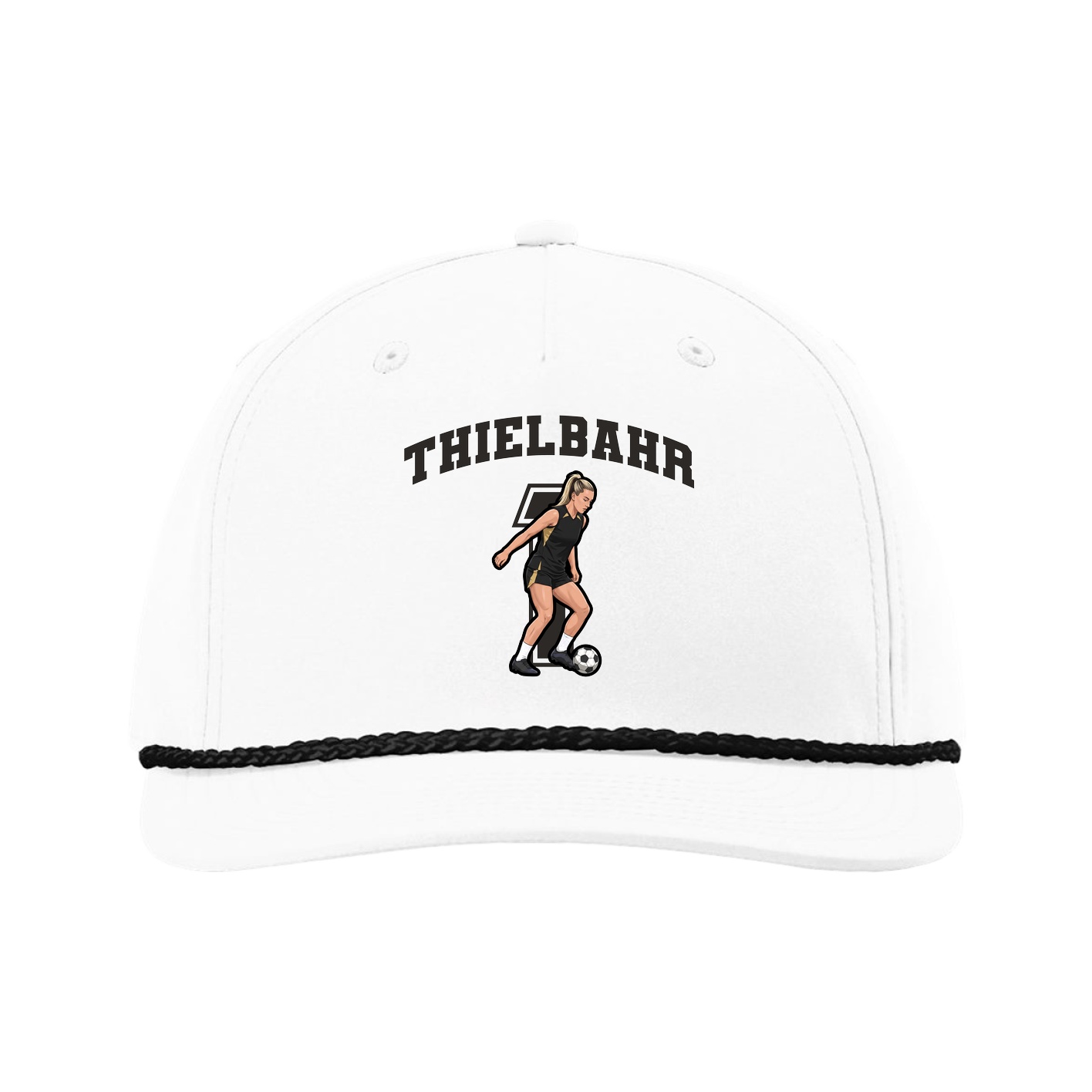 Five-Panel Classic Rope Cap — Number in White