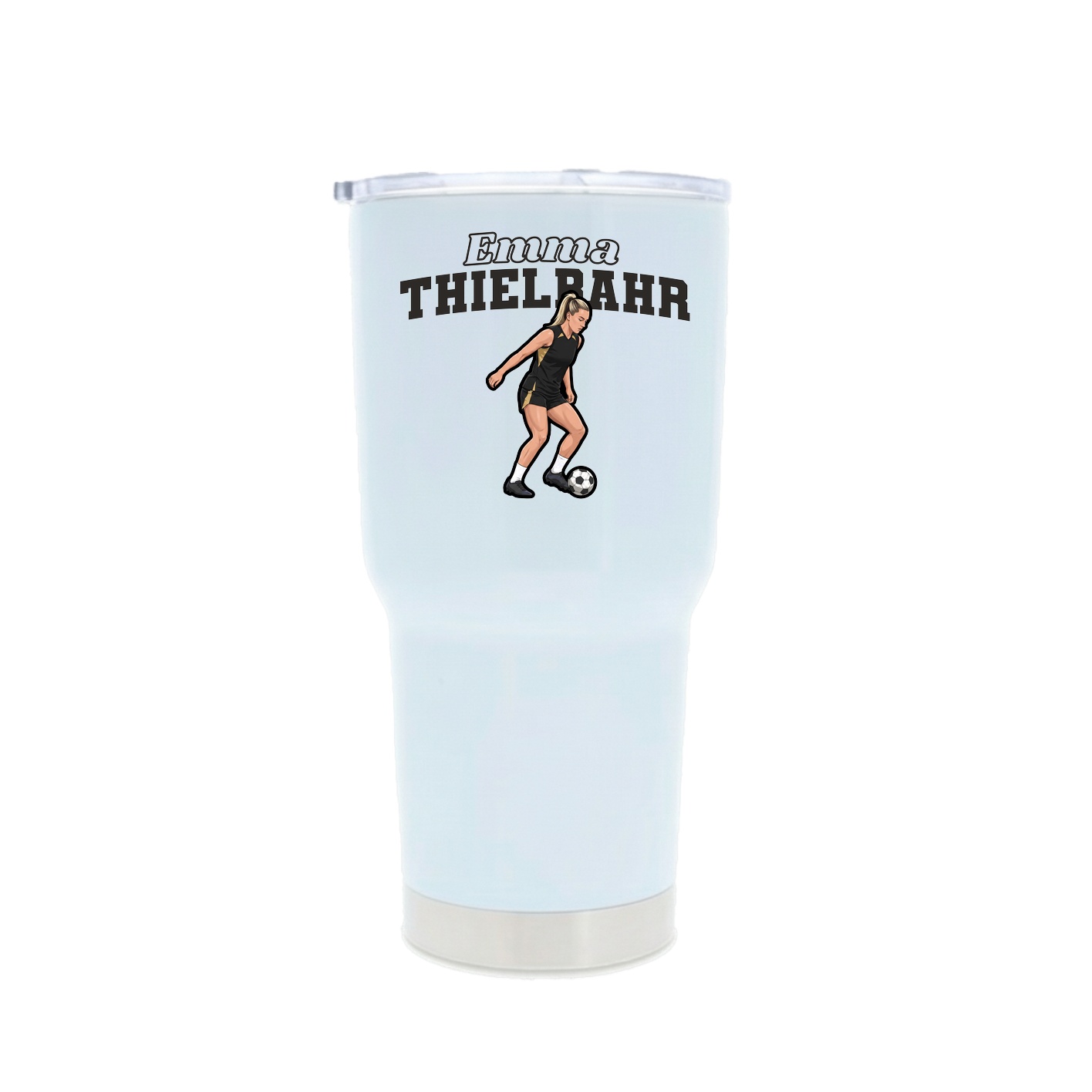 30oz Stainless Steel Tumbler — Name Arch in White