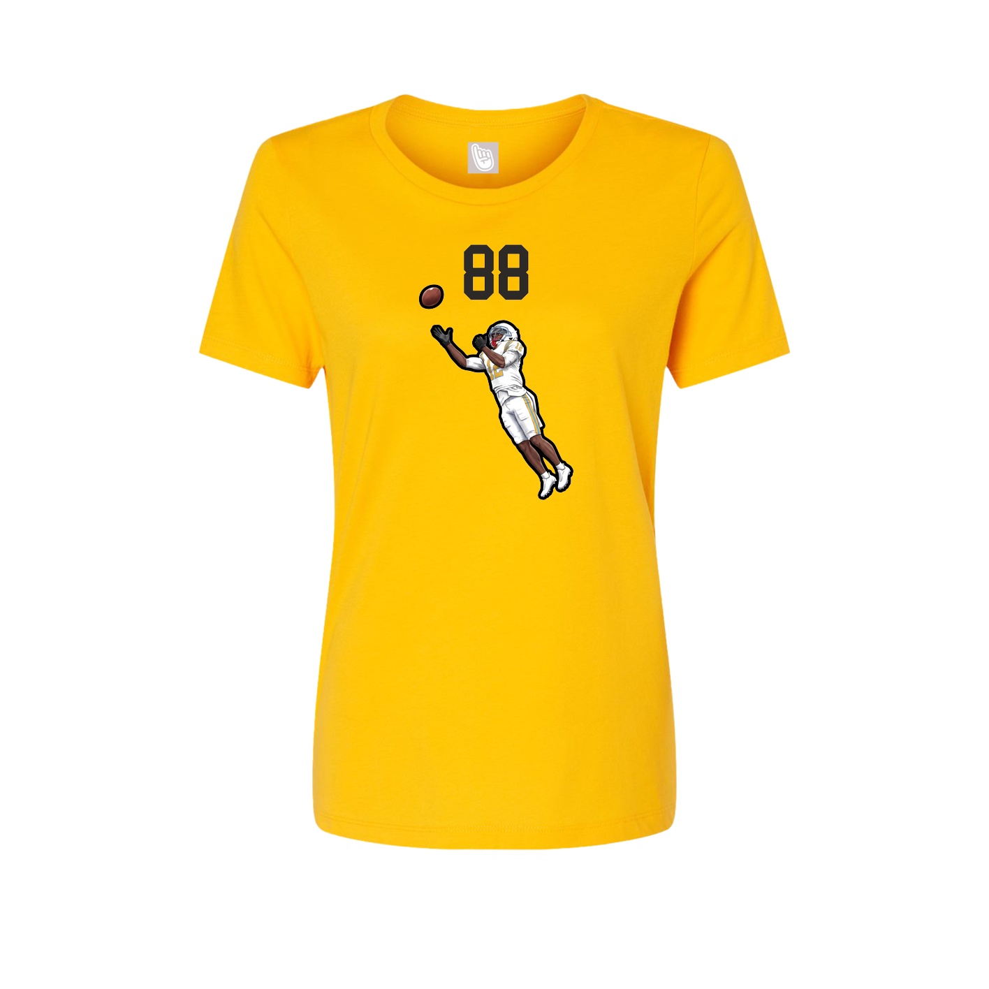Fitted Women's Tee — Number Top in Gold