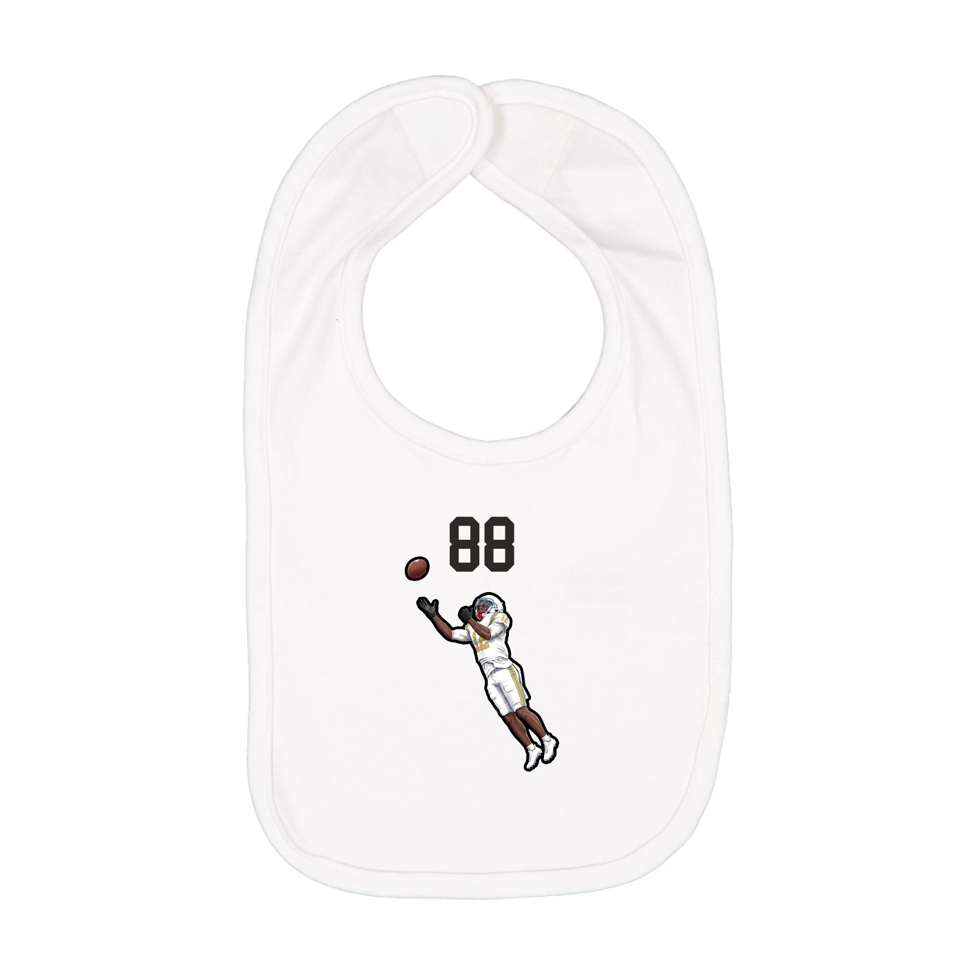 Infant Bib — Number Top in White