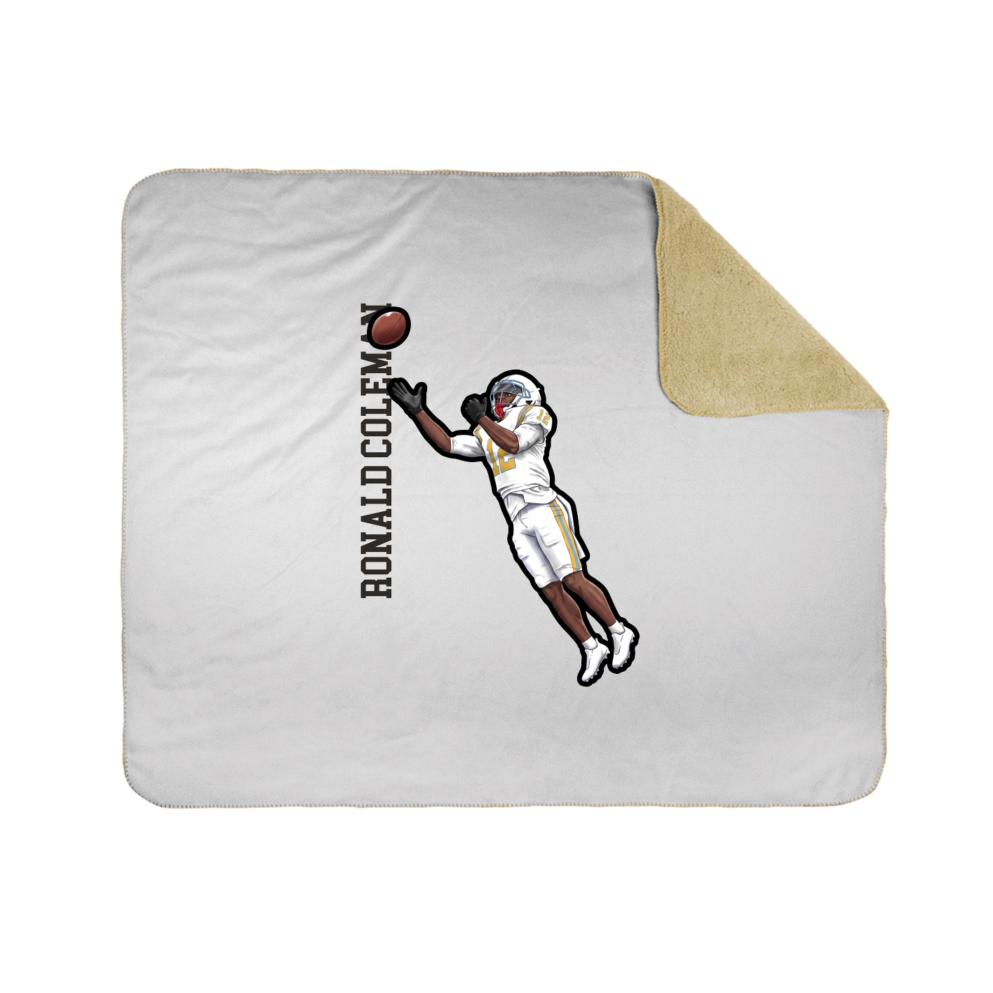 Throw Blanket — Name Vertical in White