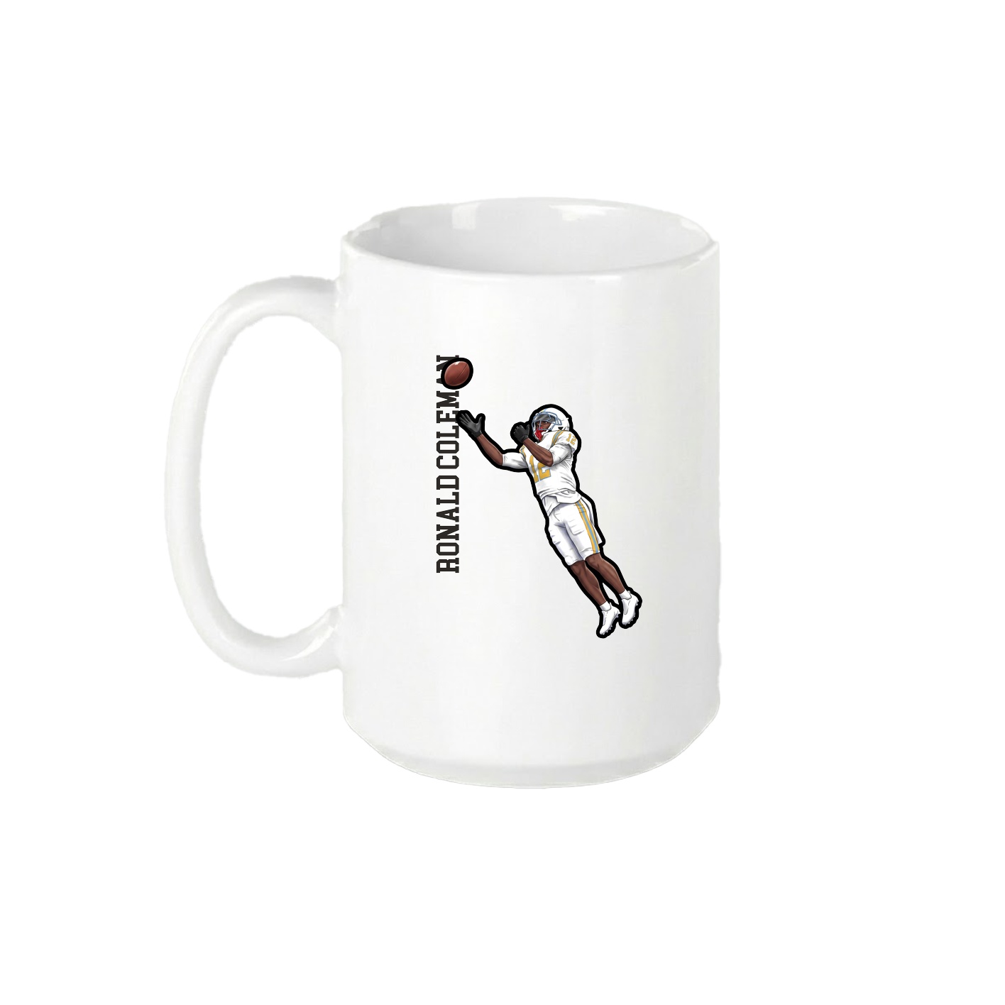 15oz Coffee Mug — Name Vertical in White