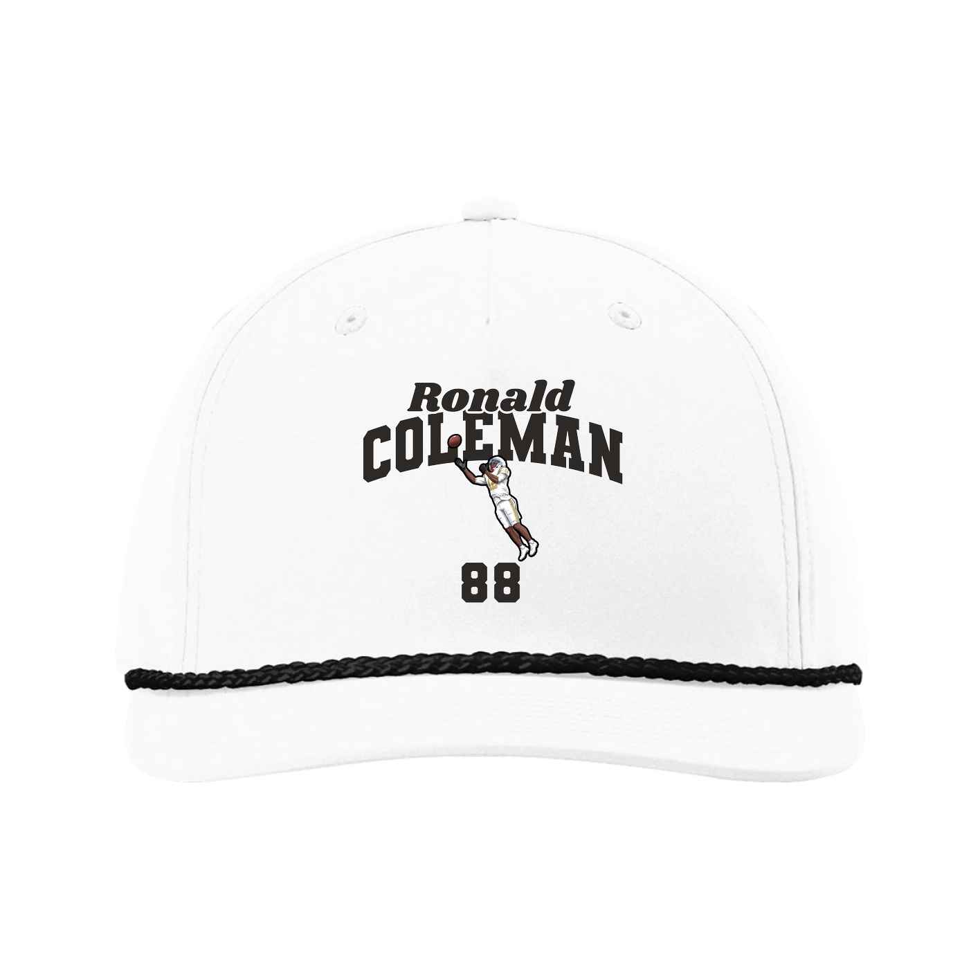 Five-Panel Classic Rope Cap — Signature Arch in White