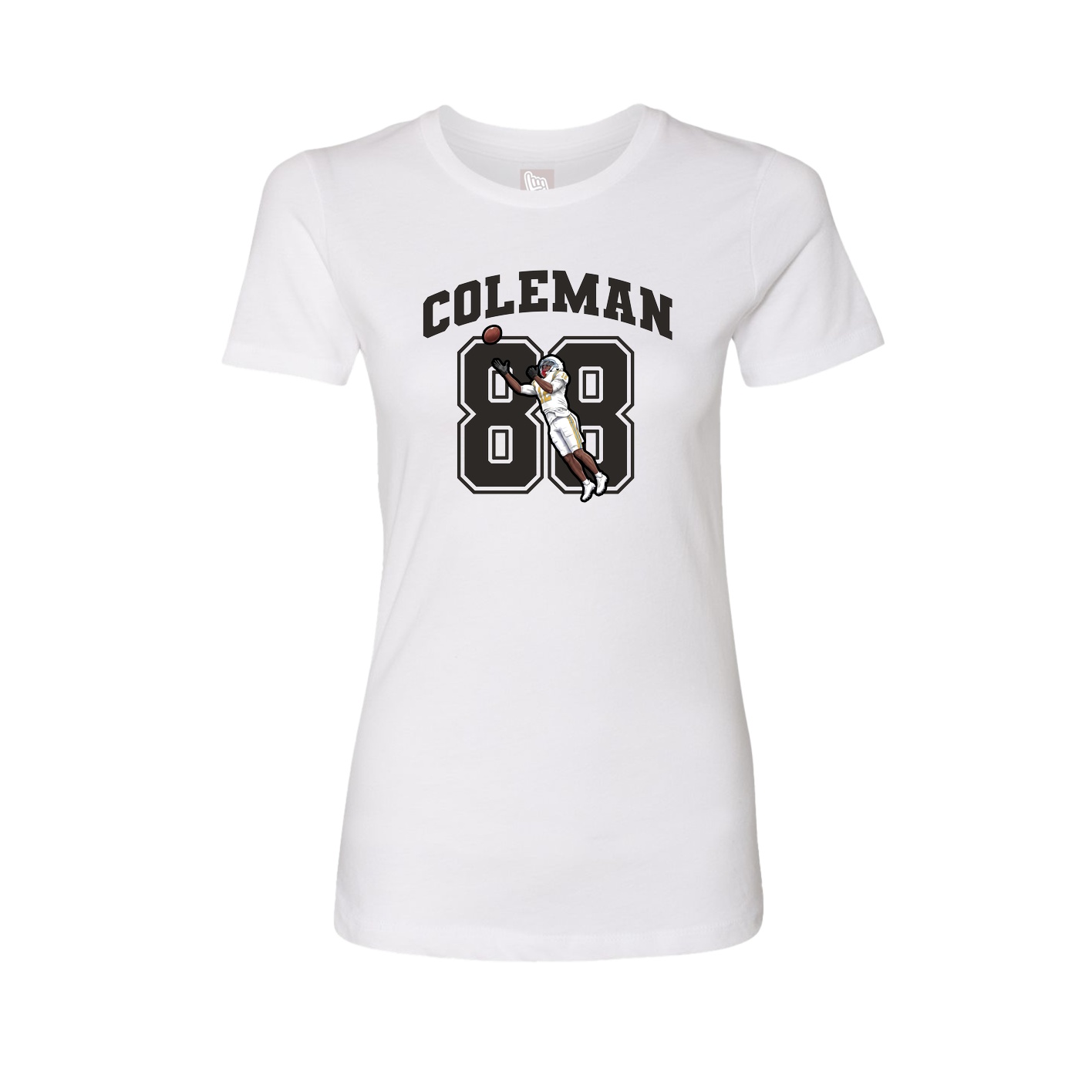 Fitted Women's Tee — Number in White