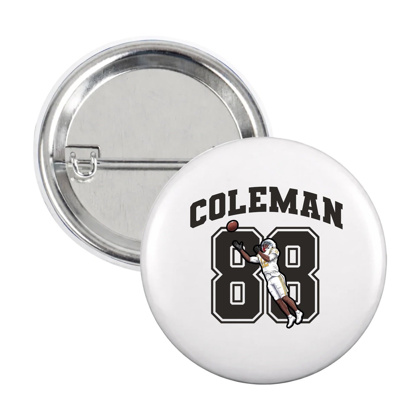 Game Day Button — Number in White