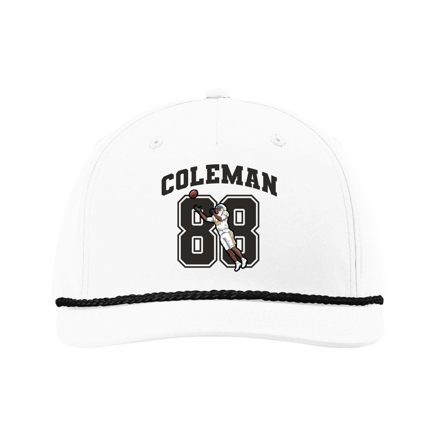 Five-Panel Classic Rope Cap — Number in White