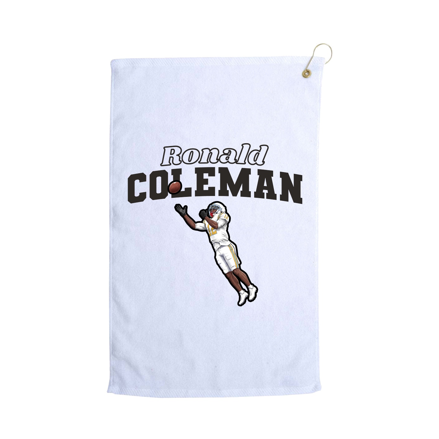 Golf Towel — Name Arch in White