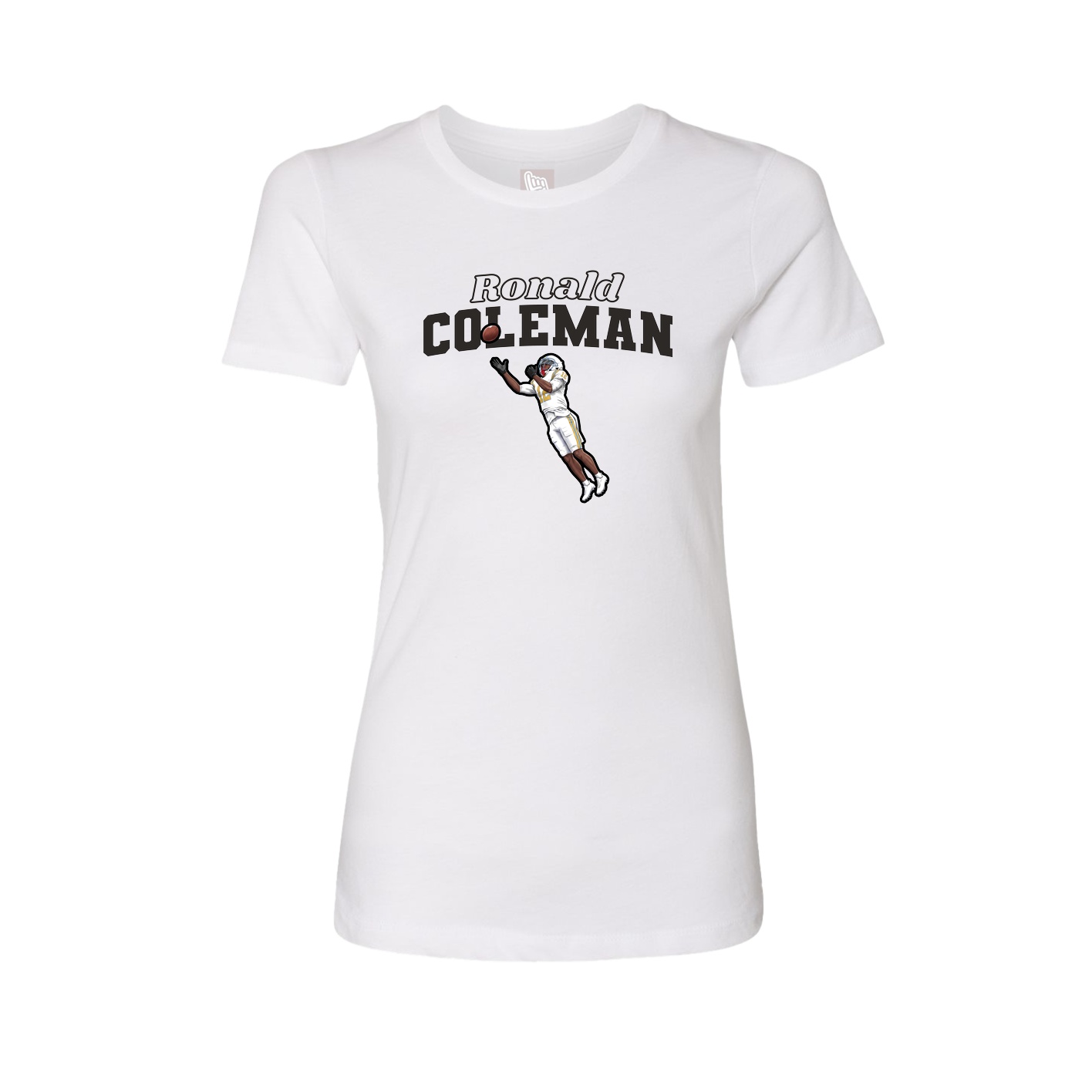 Fitted Women's Tee — Name Arch in White