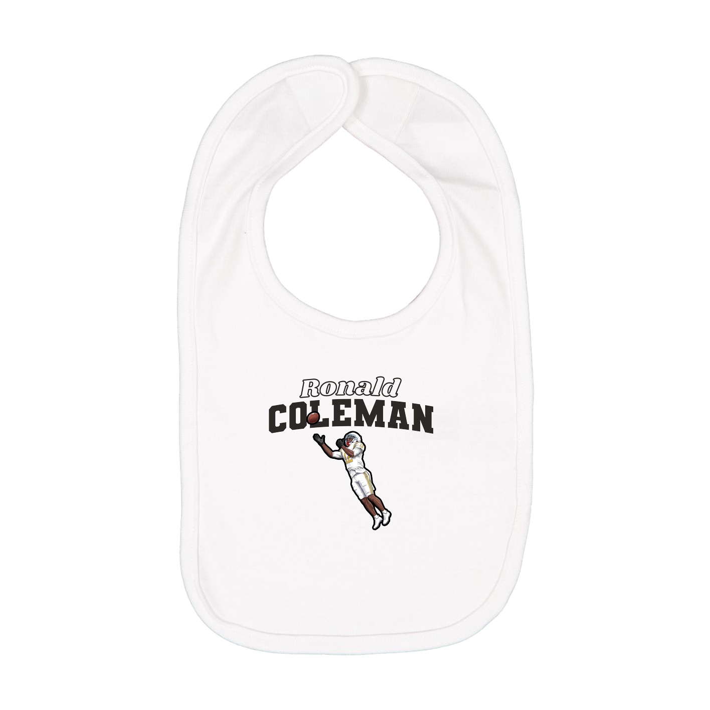 Infant Bib — Name Arch in White