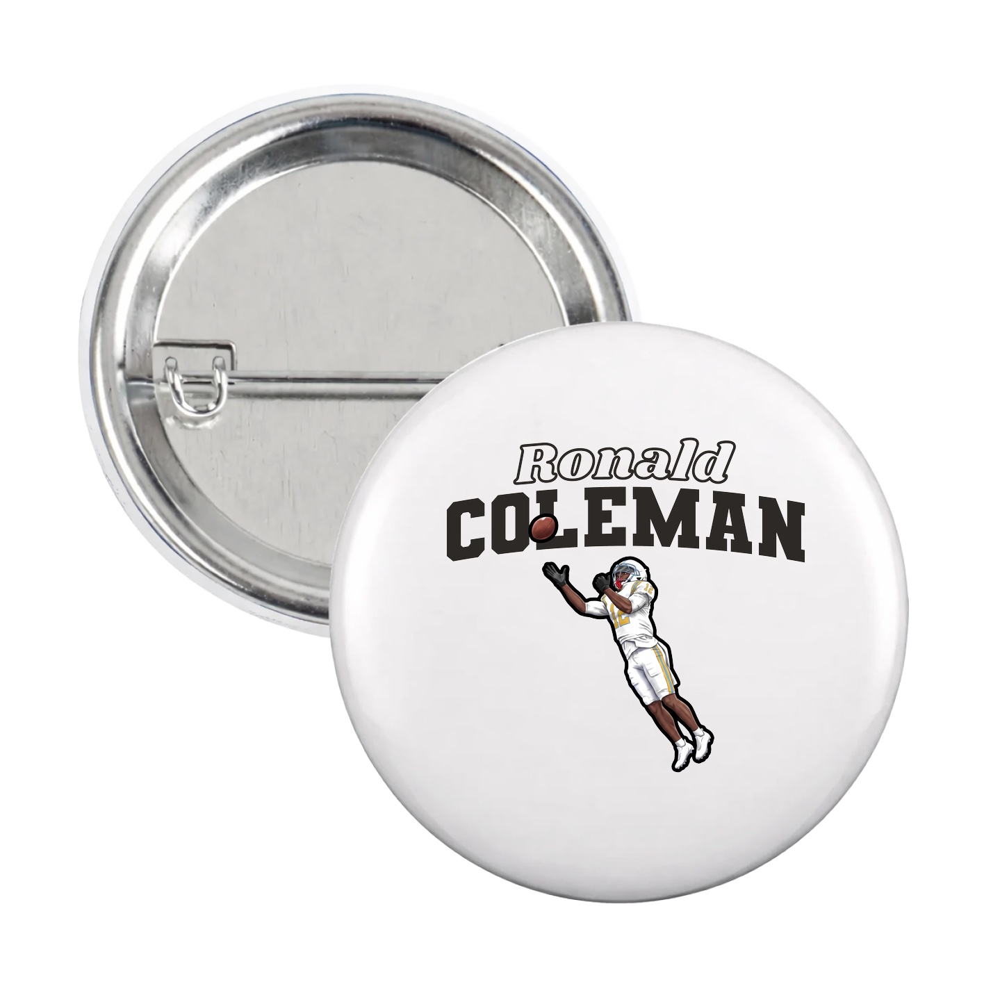 Game Day Button — Name Arch in White