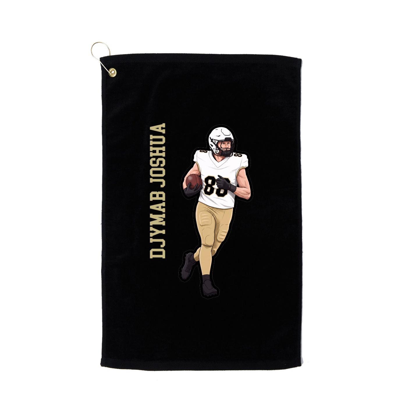 Golf Towel — Name Vertical in Black