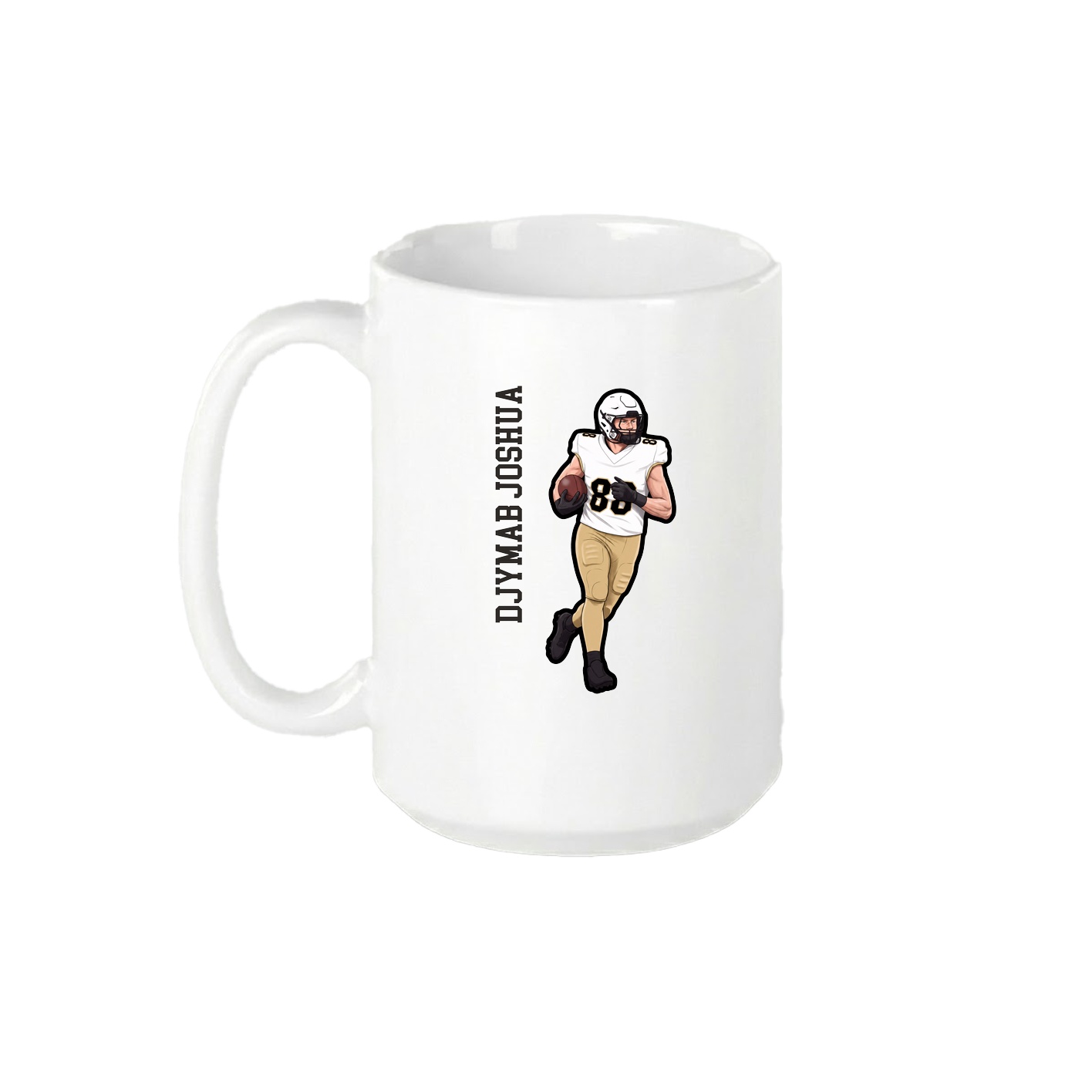 15oz Coffee Mug — Name Vertical in White