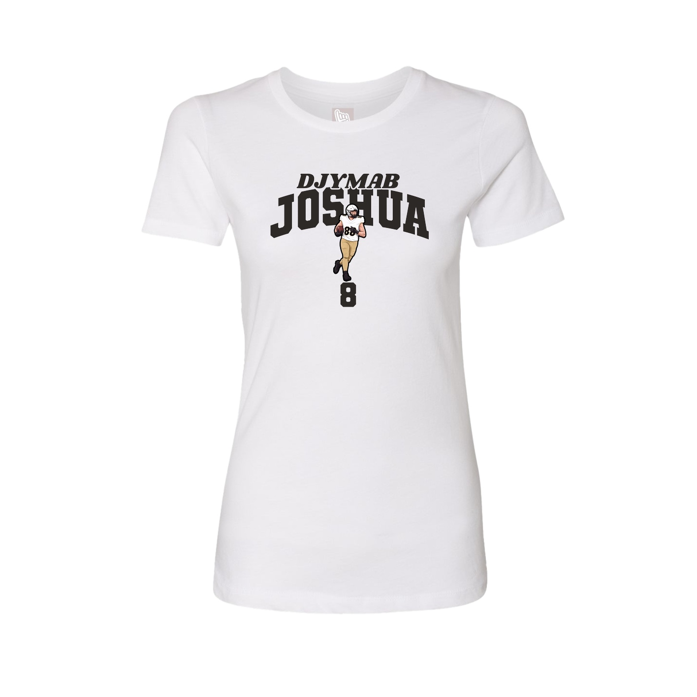 Fitted Women's Tee — Signature Arch in White