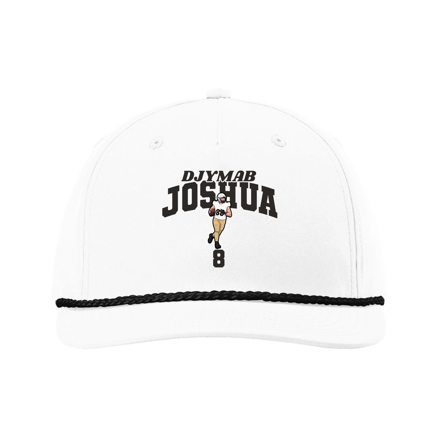 Five-Panel Classic Rope Cap — Signature Arch in White