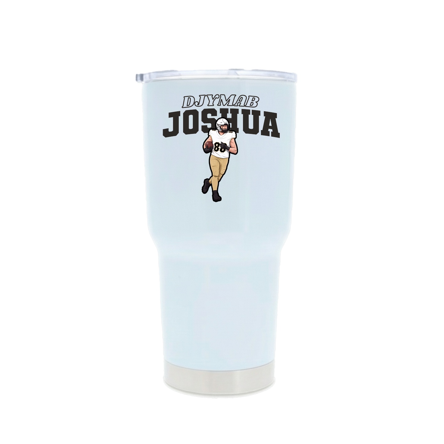30oz Stainless Steel Tumbler — Name Arch in White