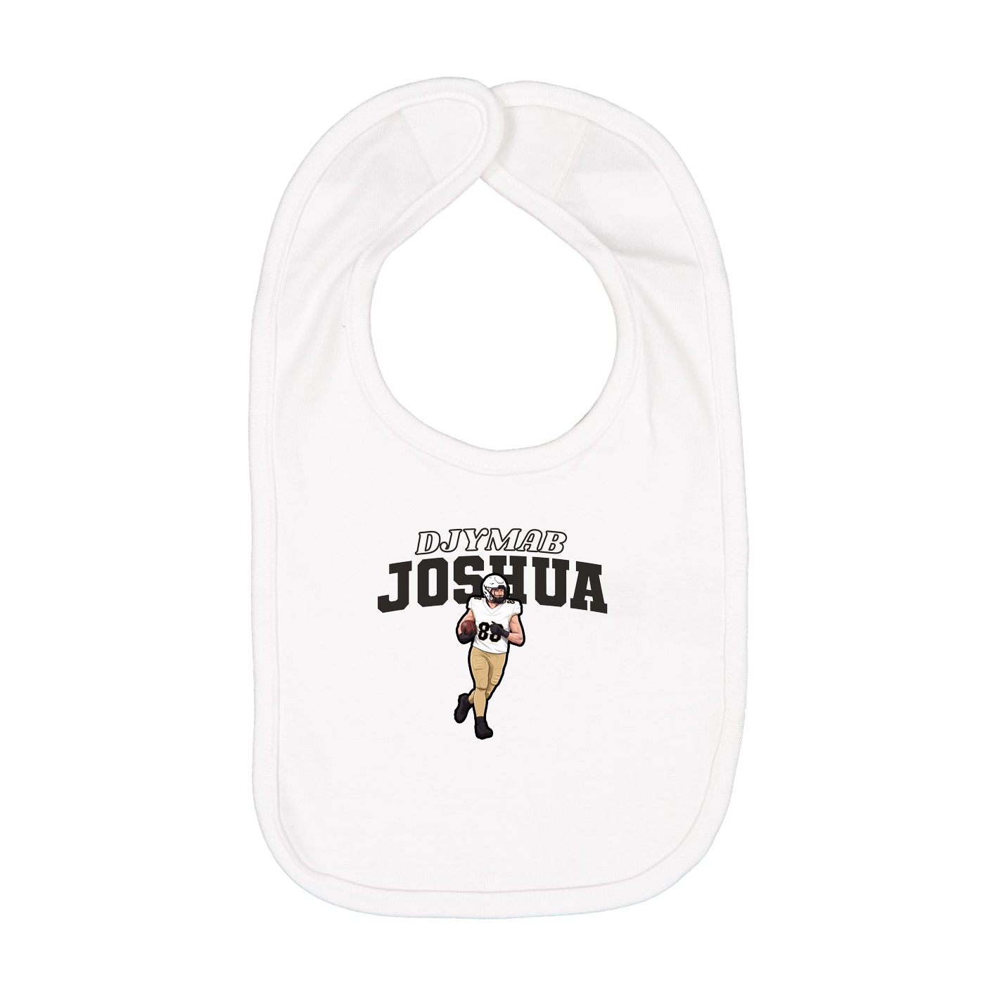 Infant Bib — Name Arch in White