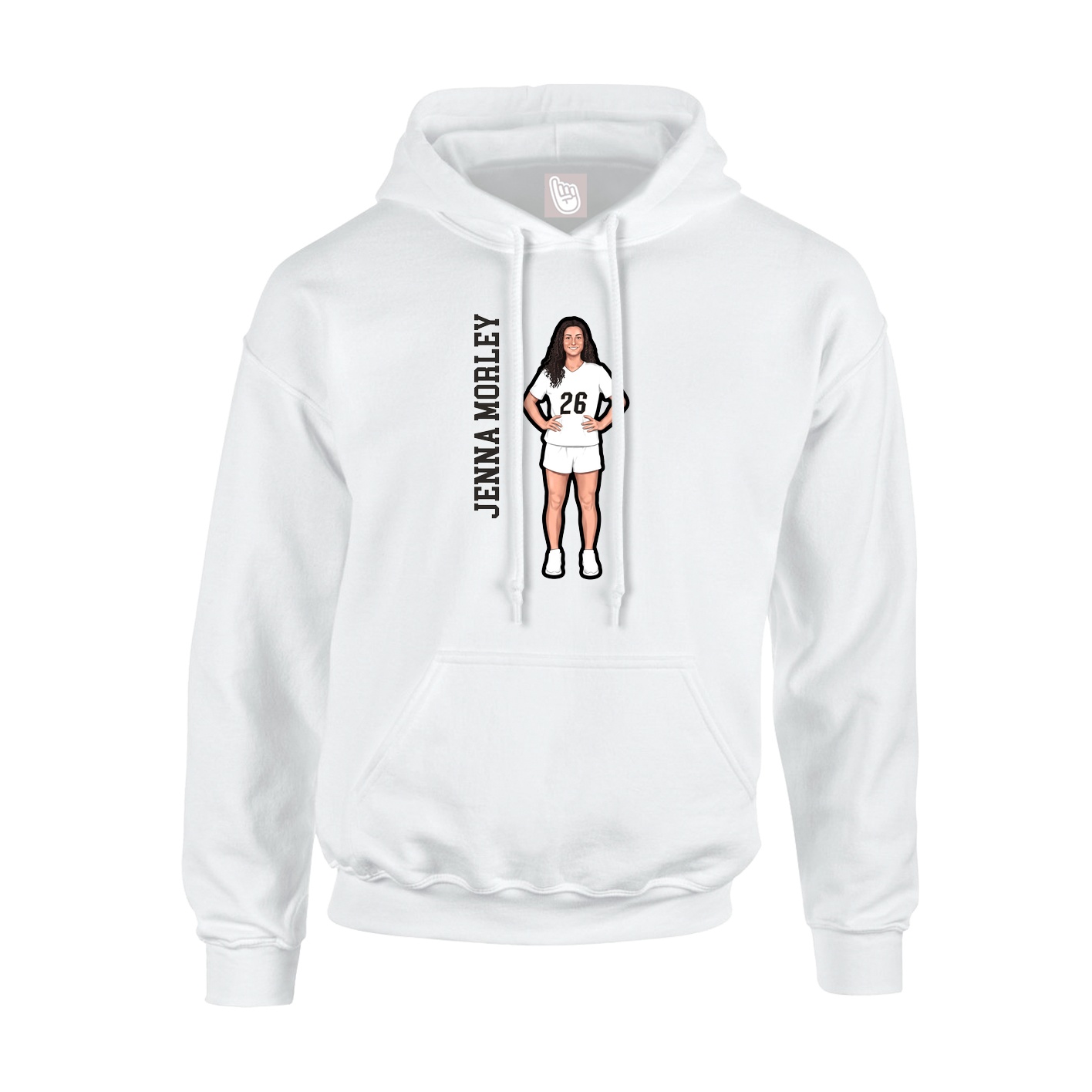 Hoodie — Name Vertical in White