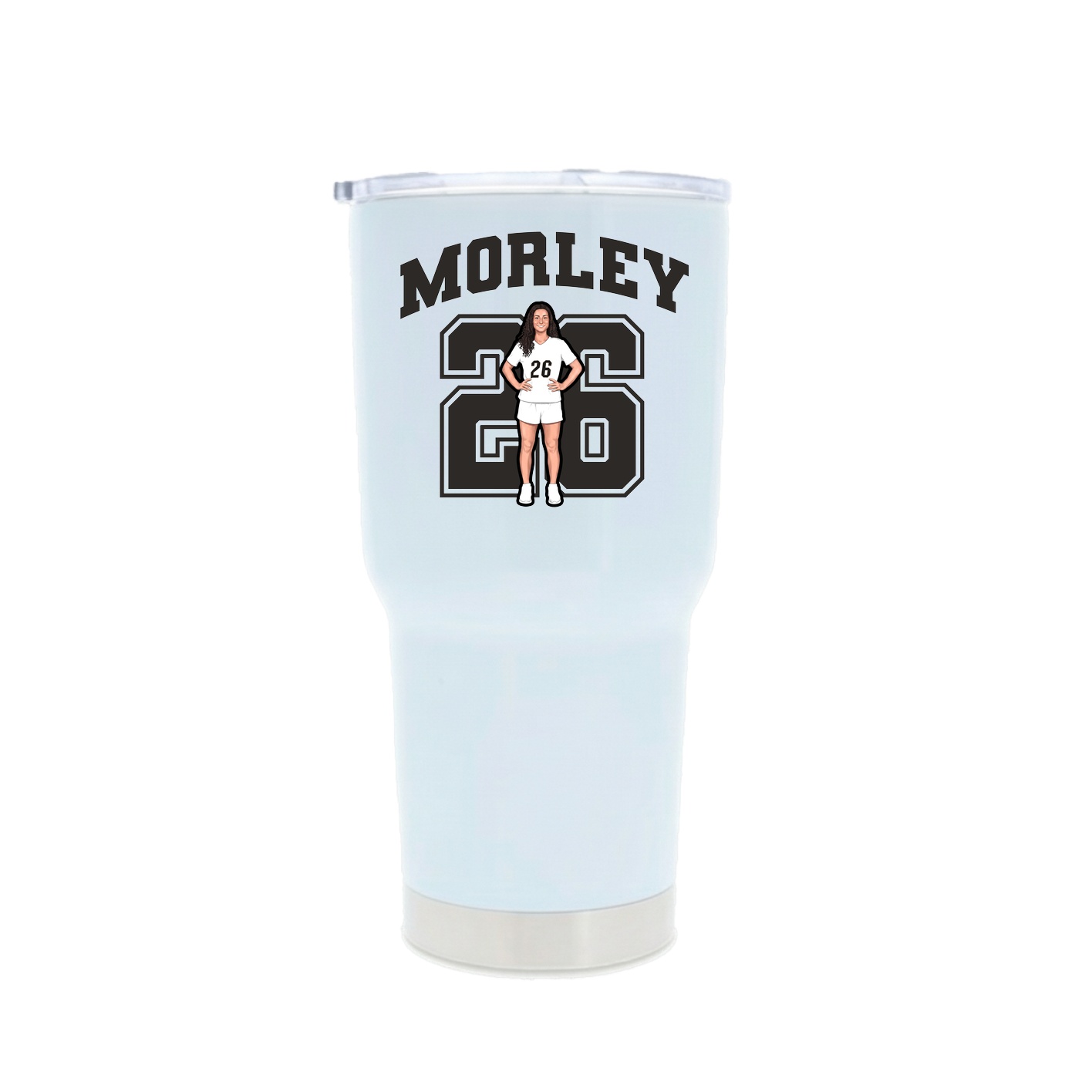 30oz Stainless Steel Tumbler — Number in White