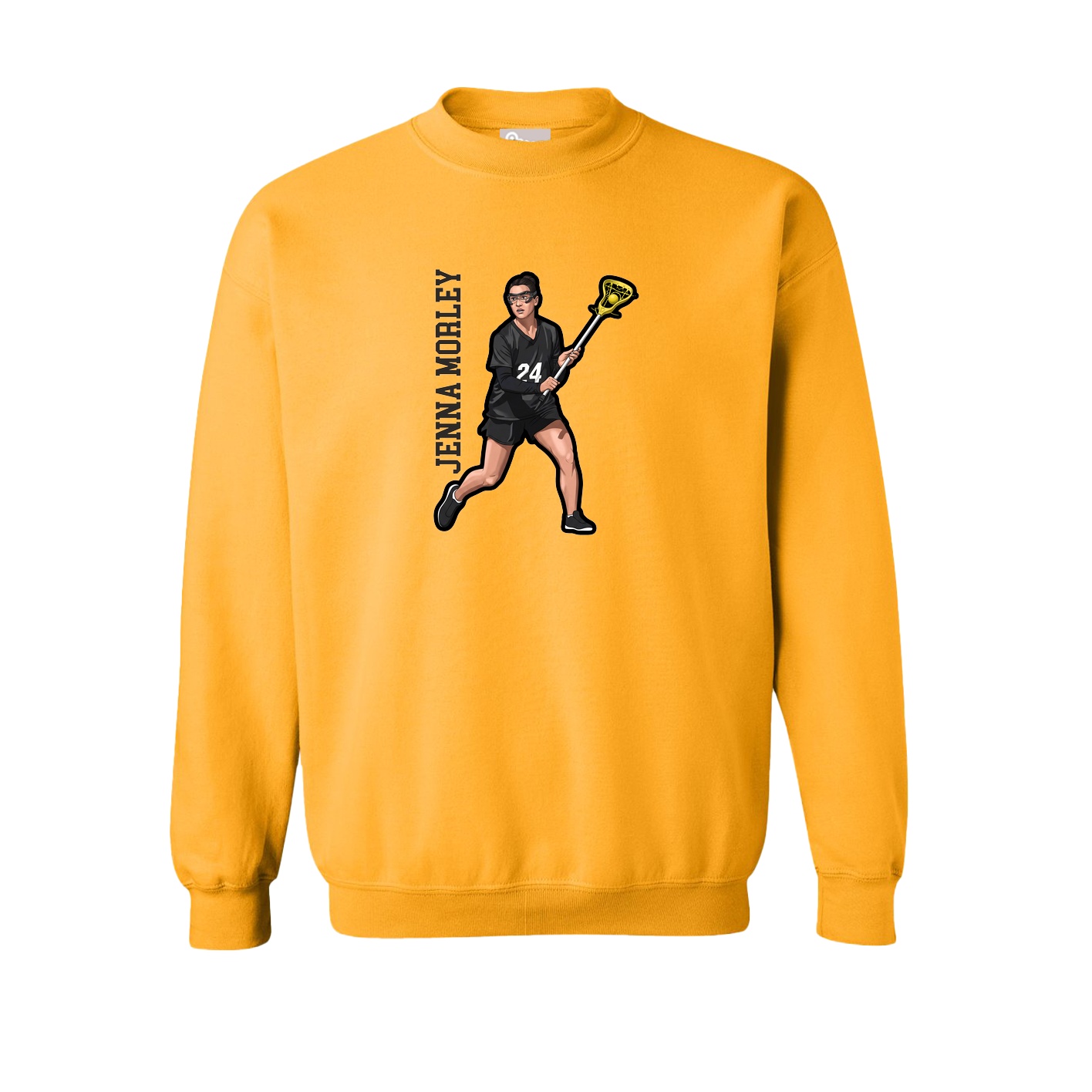 Fleece Crew — Name Vertical in Gold