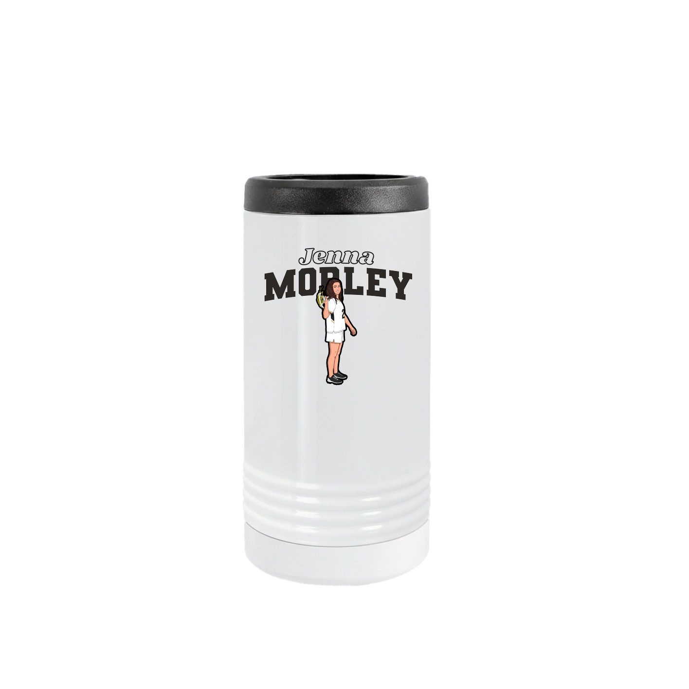 Slim Beverage Holder — Name Arch in White