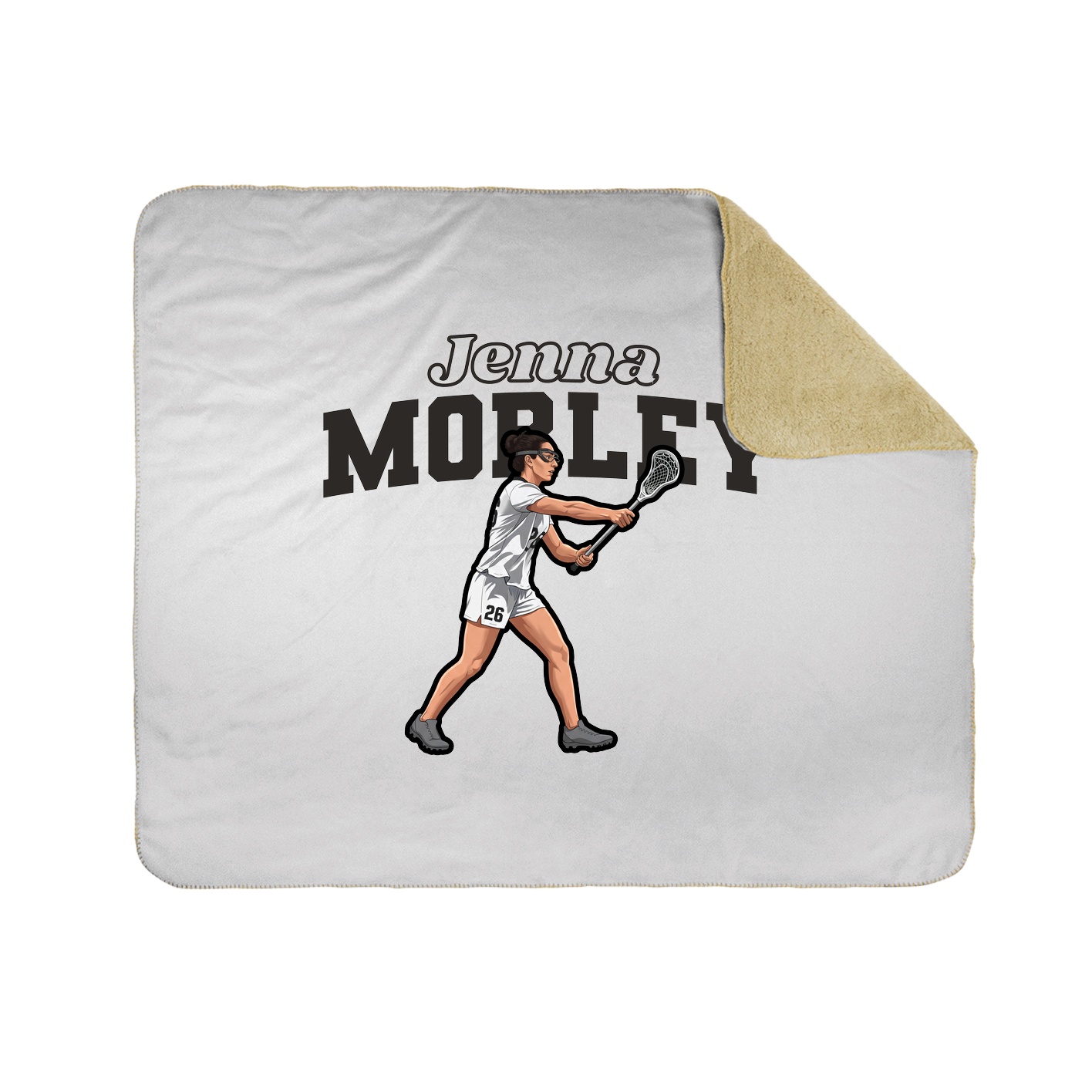 Throw Blanket — Name Arch in White