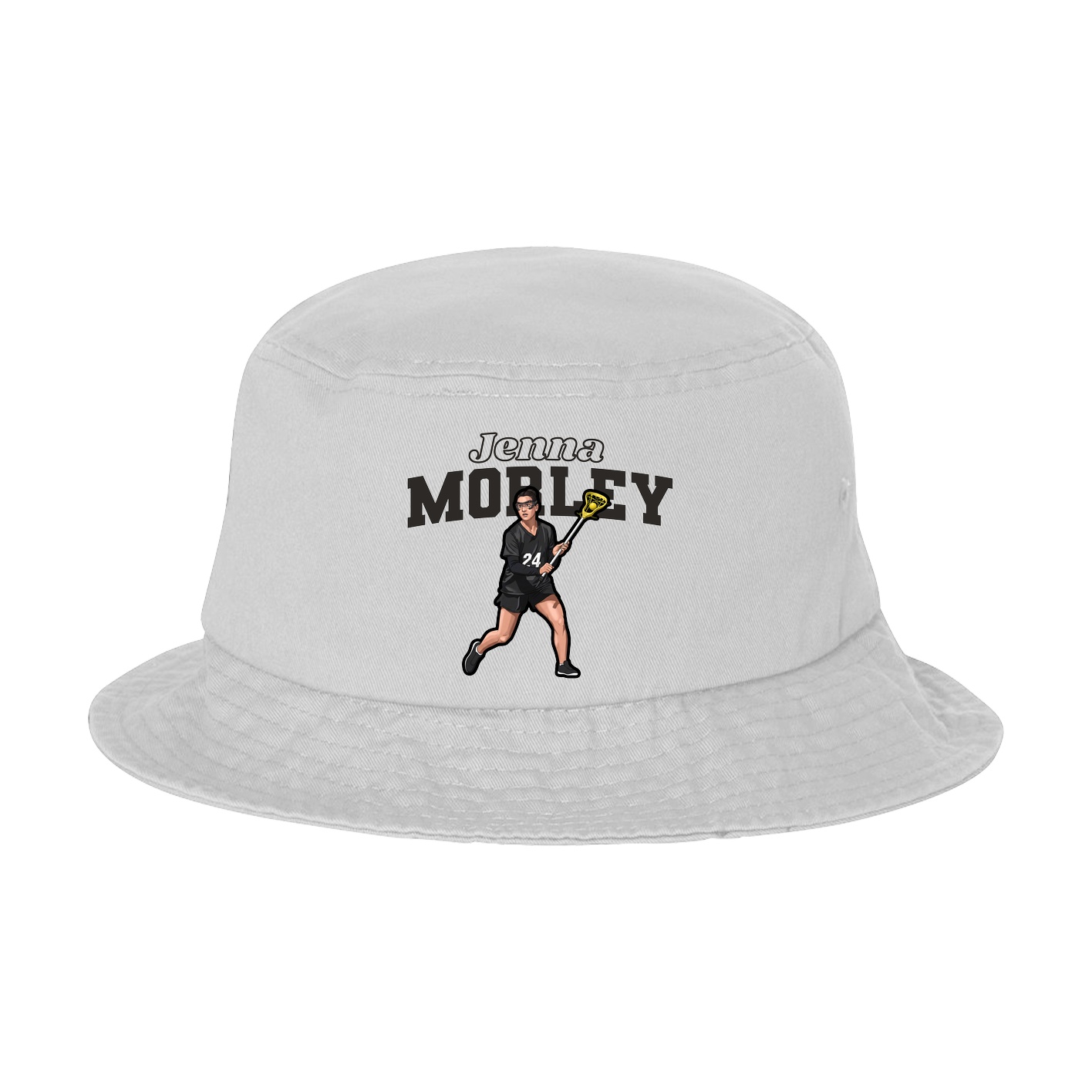 Bucket Cap — Name Arch in White