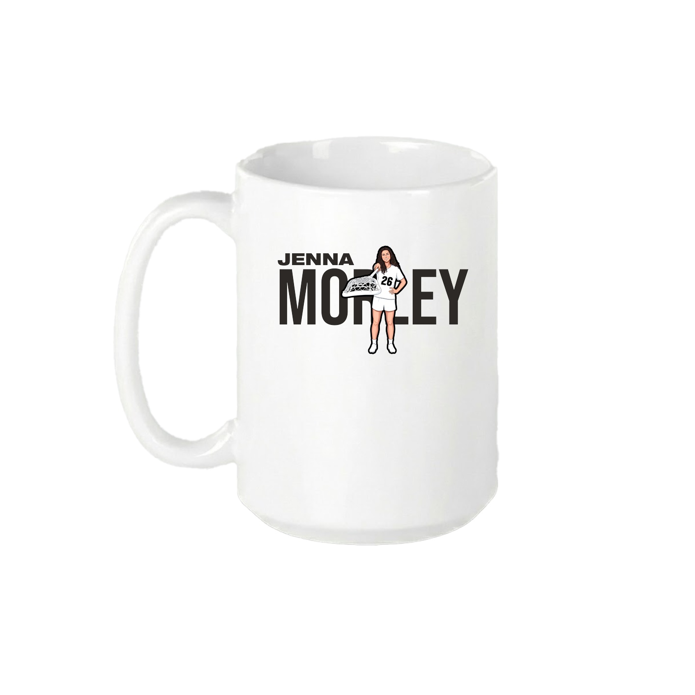 15oz Coffee Mug — Player Name in White