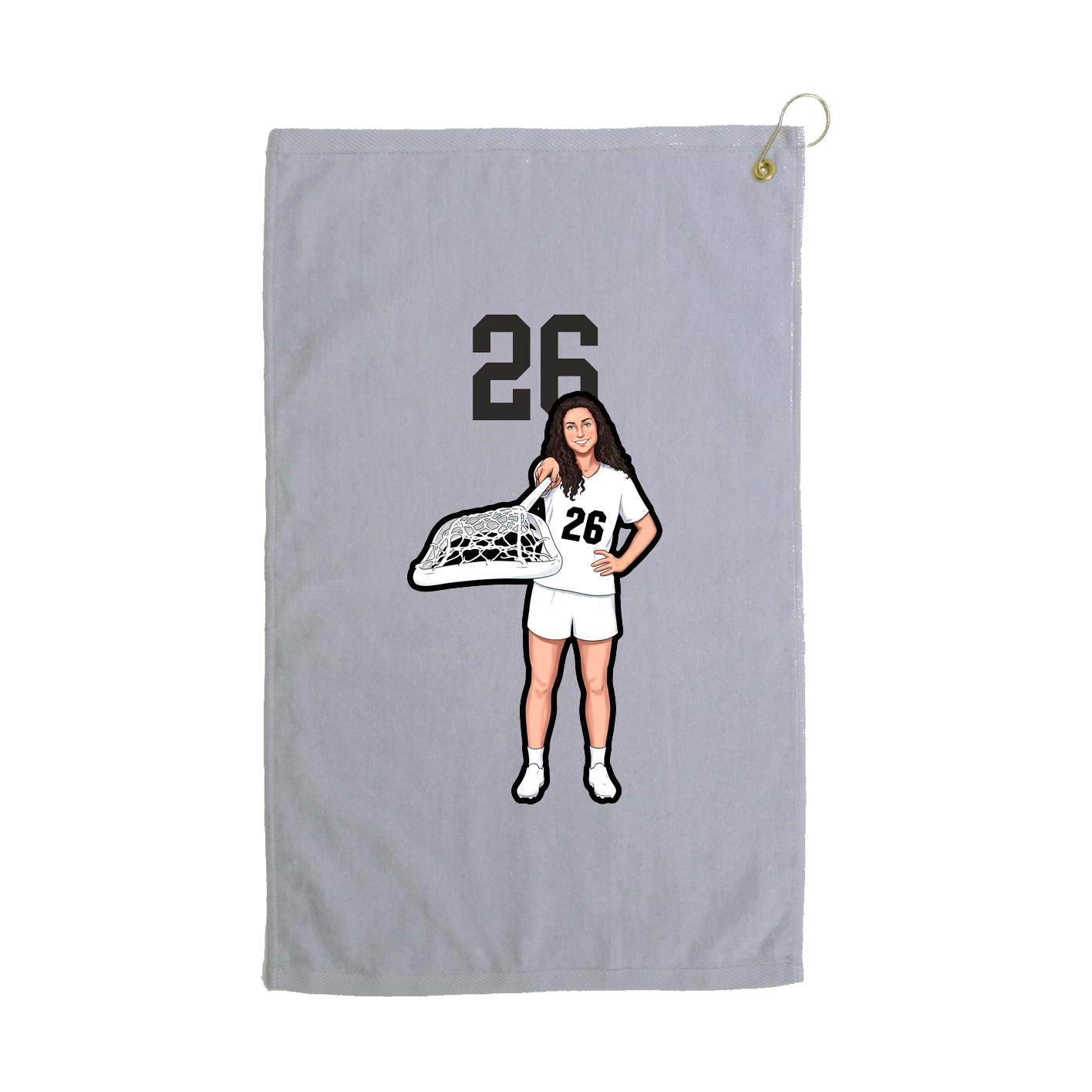 Golf Towel — Number Top in Grey