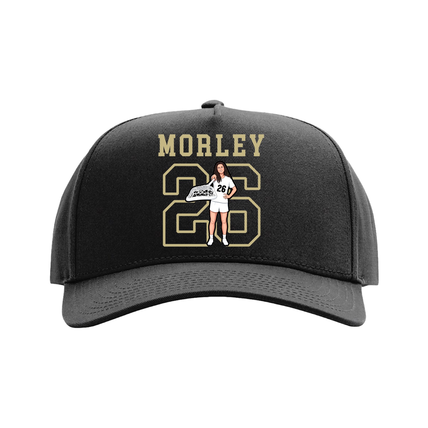 Full Fabric Five-Panel Champ Cap — Shirsey in Black