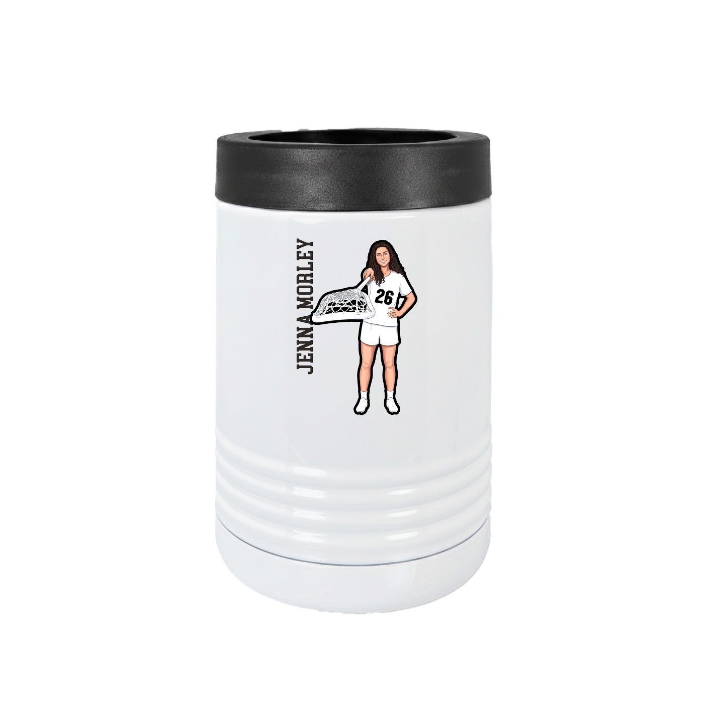 Beverage Holder — Name Vertical in White