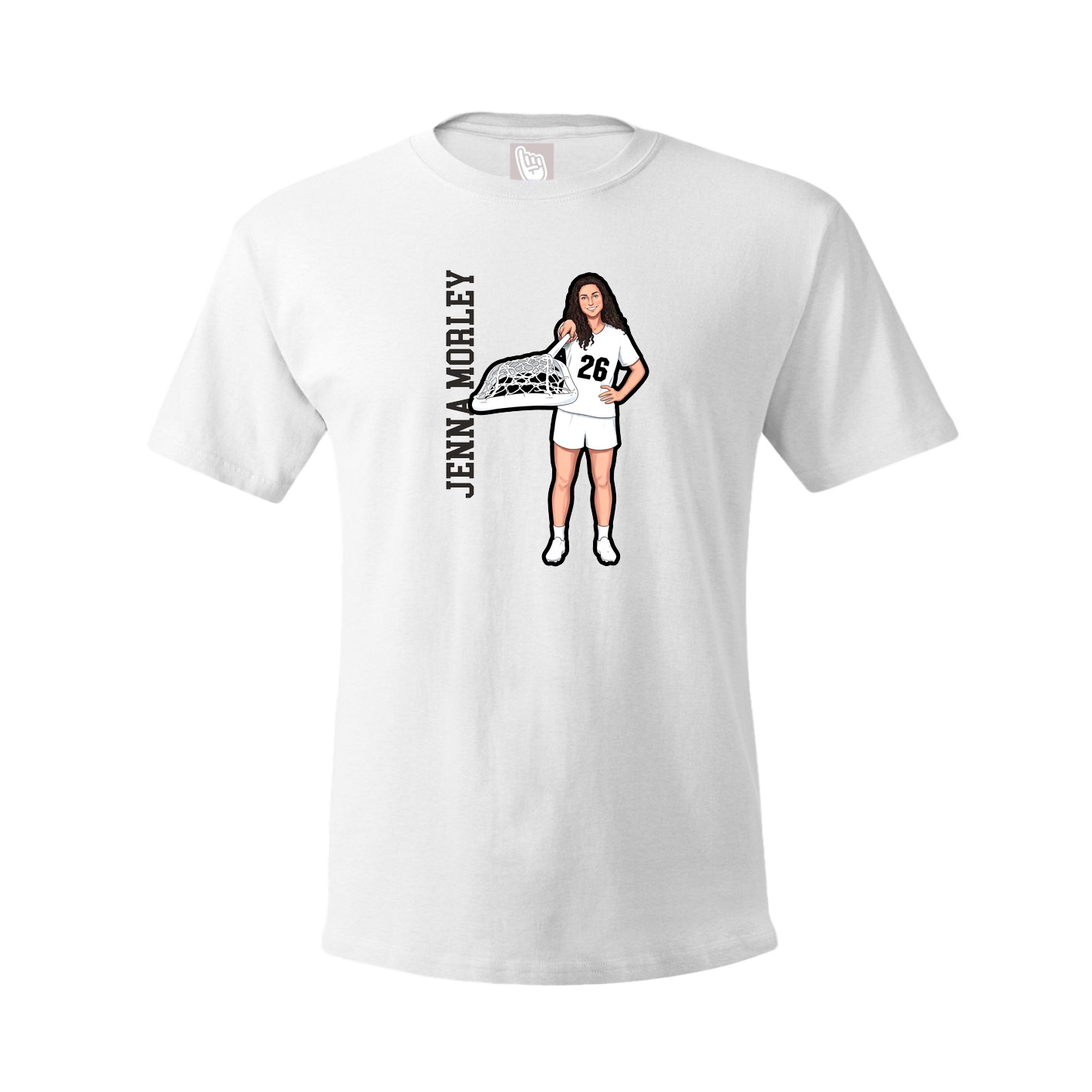 Youth Tee — Name Vertical in White