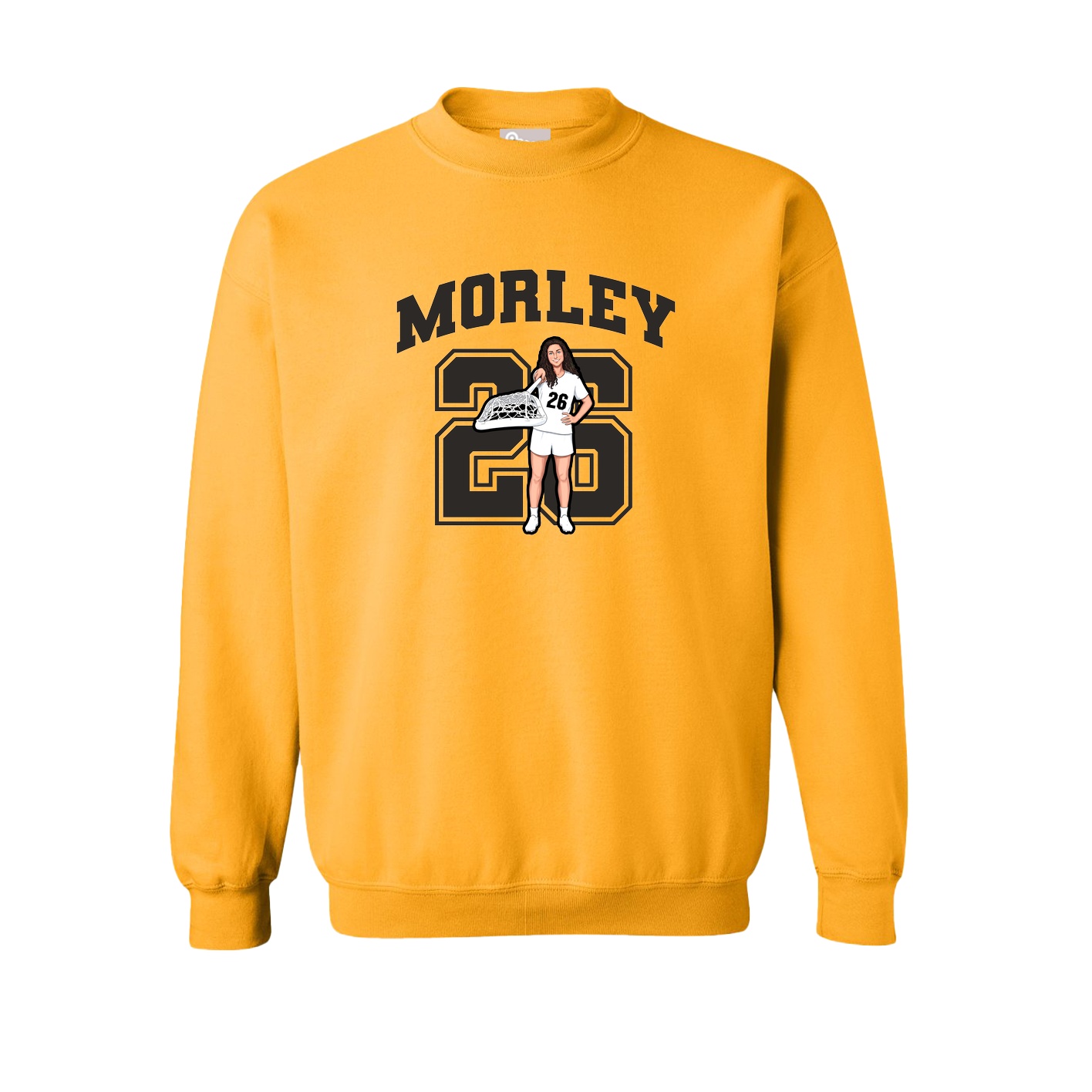 Fleece Crew — Number in Gold