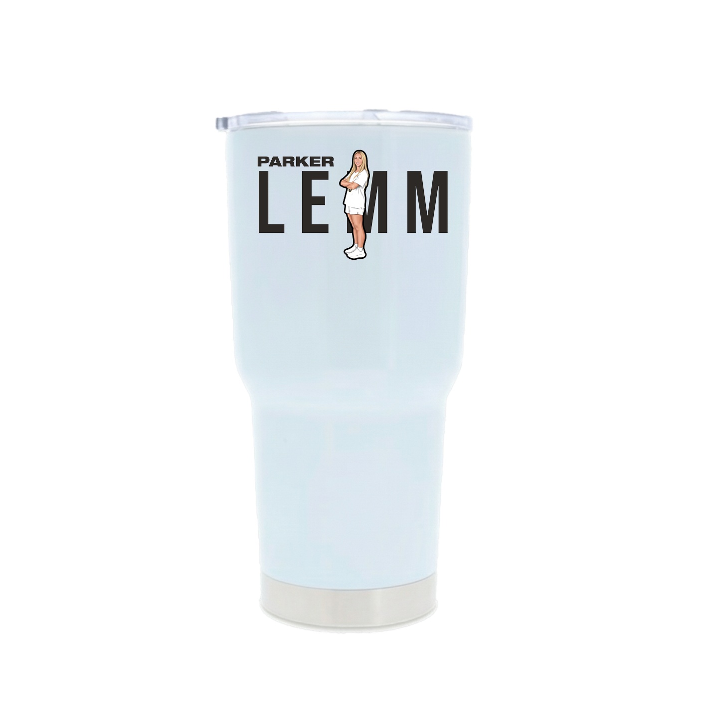 30oz Stainless Steel Tumbler — Player Name in White
