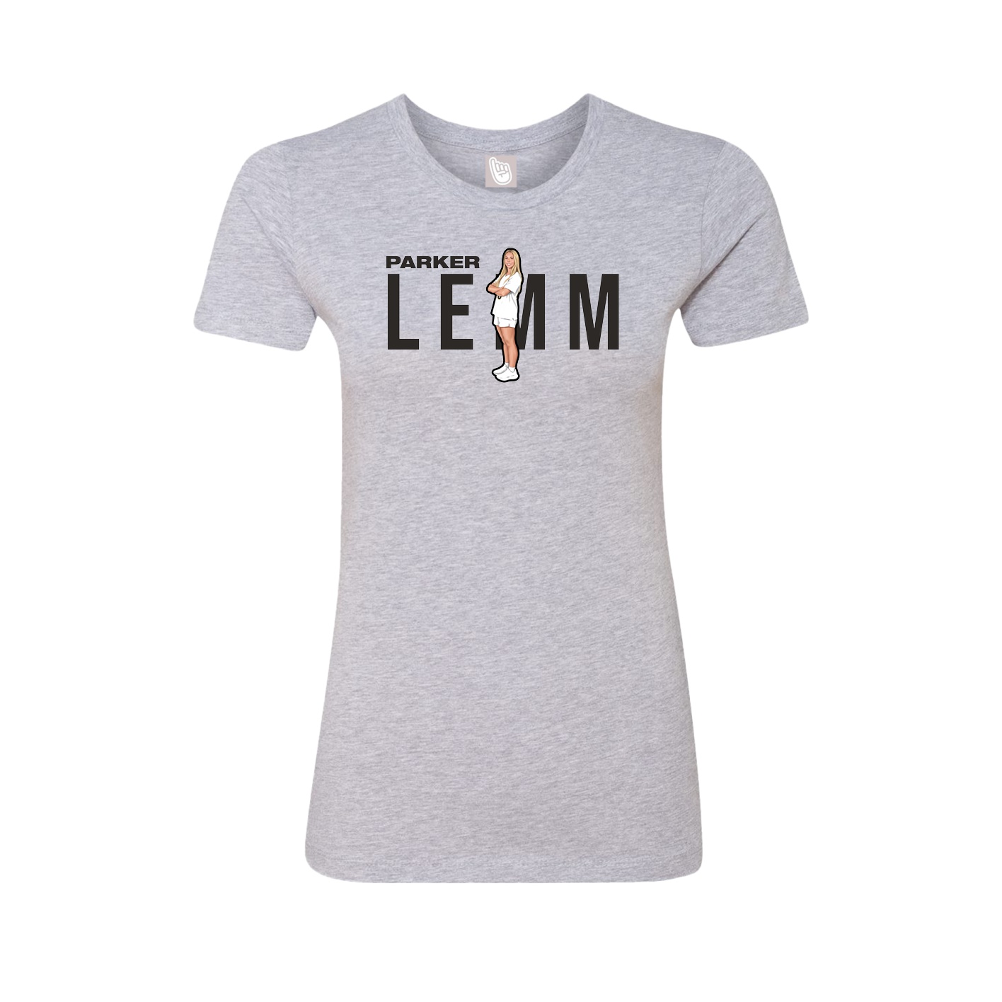 Fitted Women's Tee — Player Name in Grey