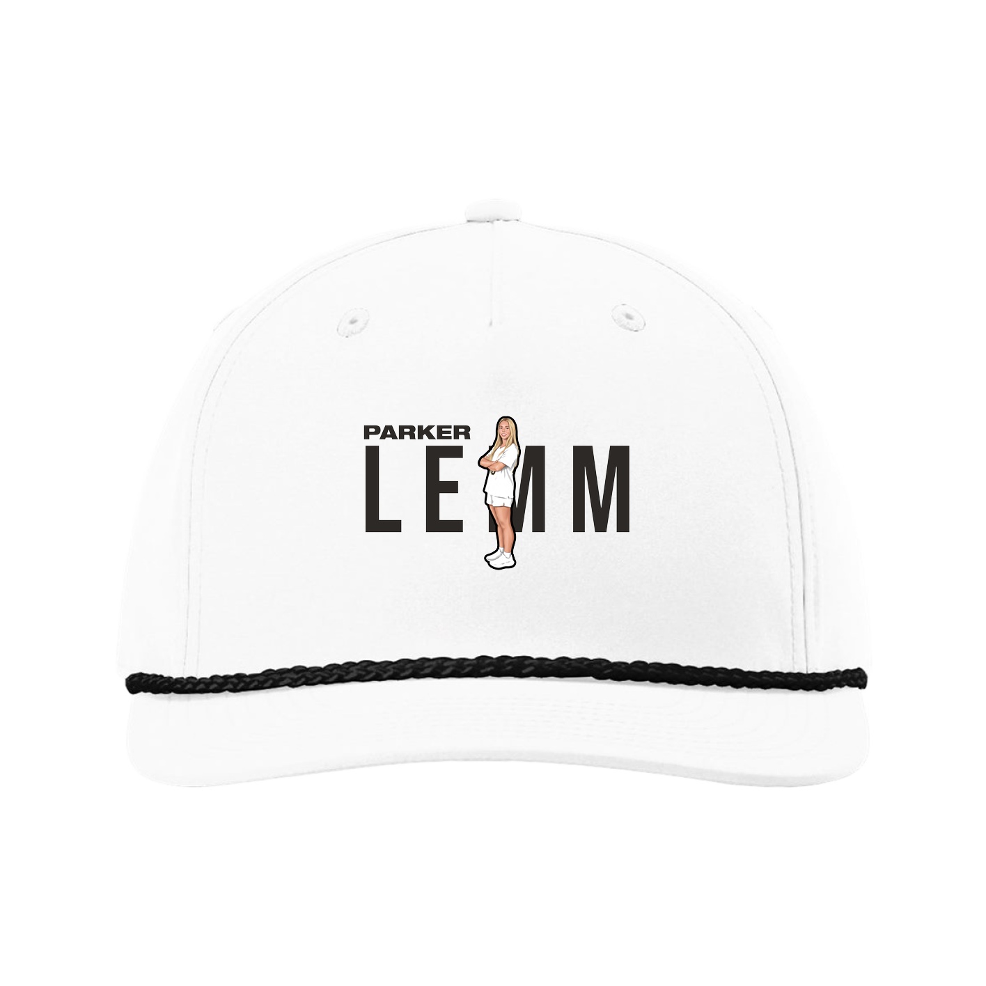Five-Panel Classic Rope Cap — Player Name in White