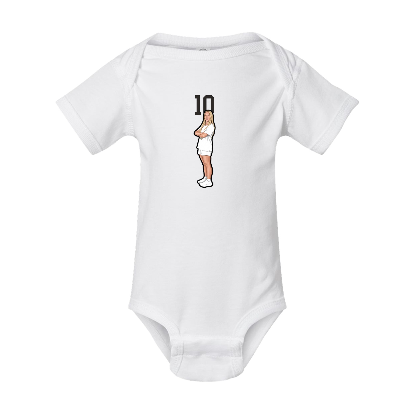 Baby Onesie — Number Top in White