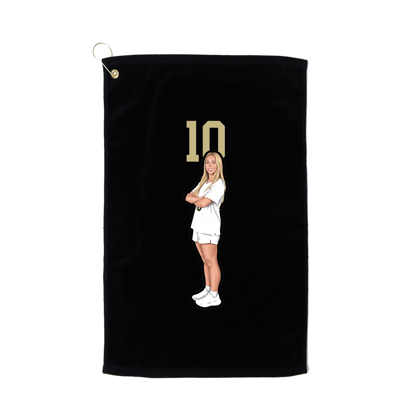Golf Towel — Number Top in Black