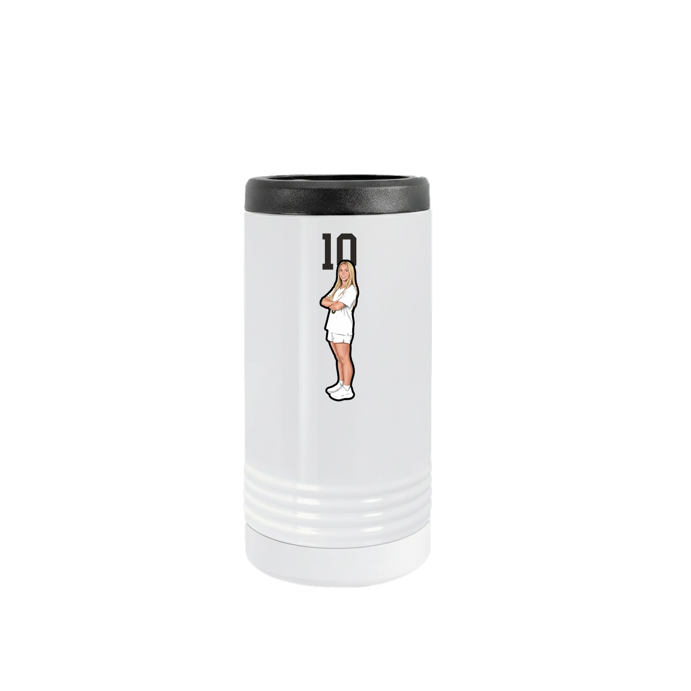 Slim Beverage Holder — Number Top in White