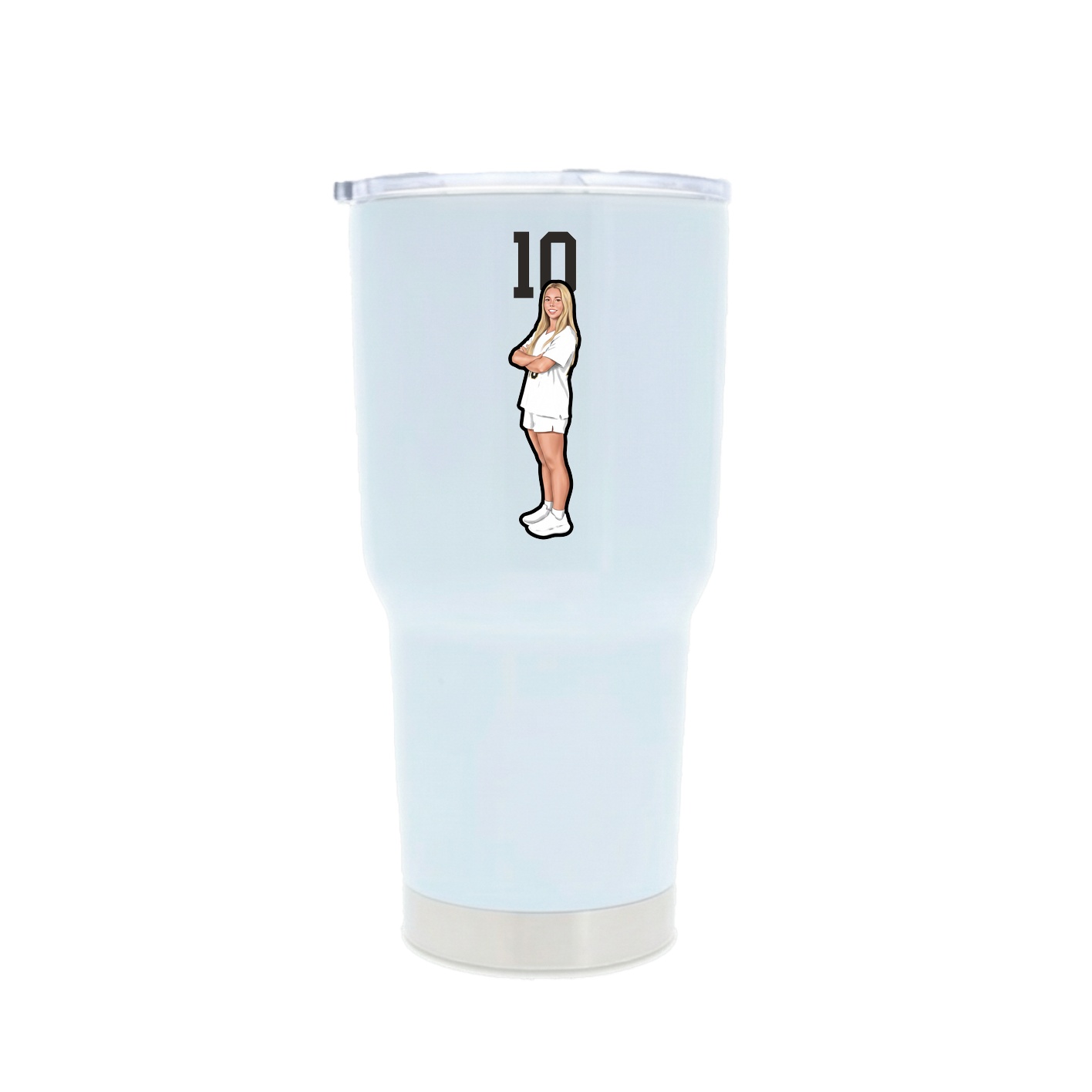 30oz Stainless Steel Tumbler — Number Top in White