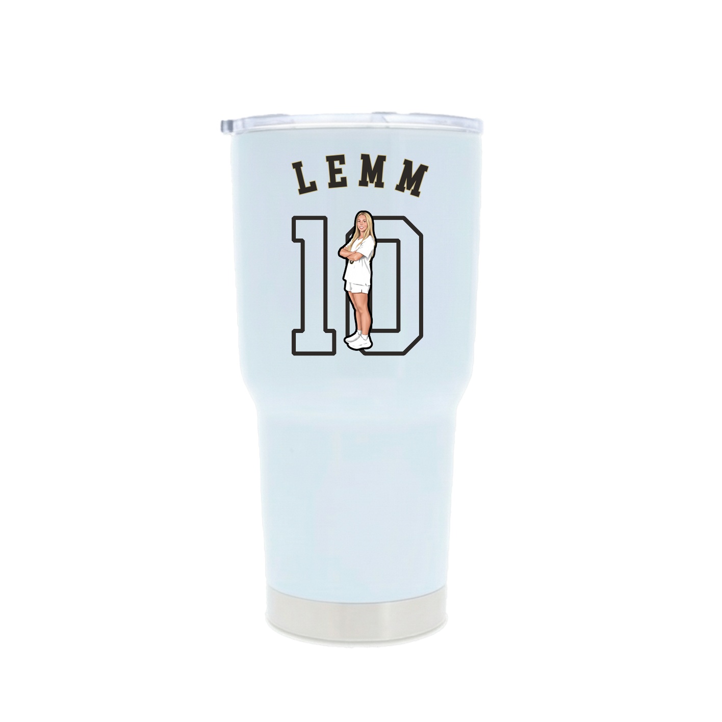30oz Stainless Steel Tumbler — Shirsey Arch in White