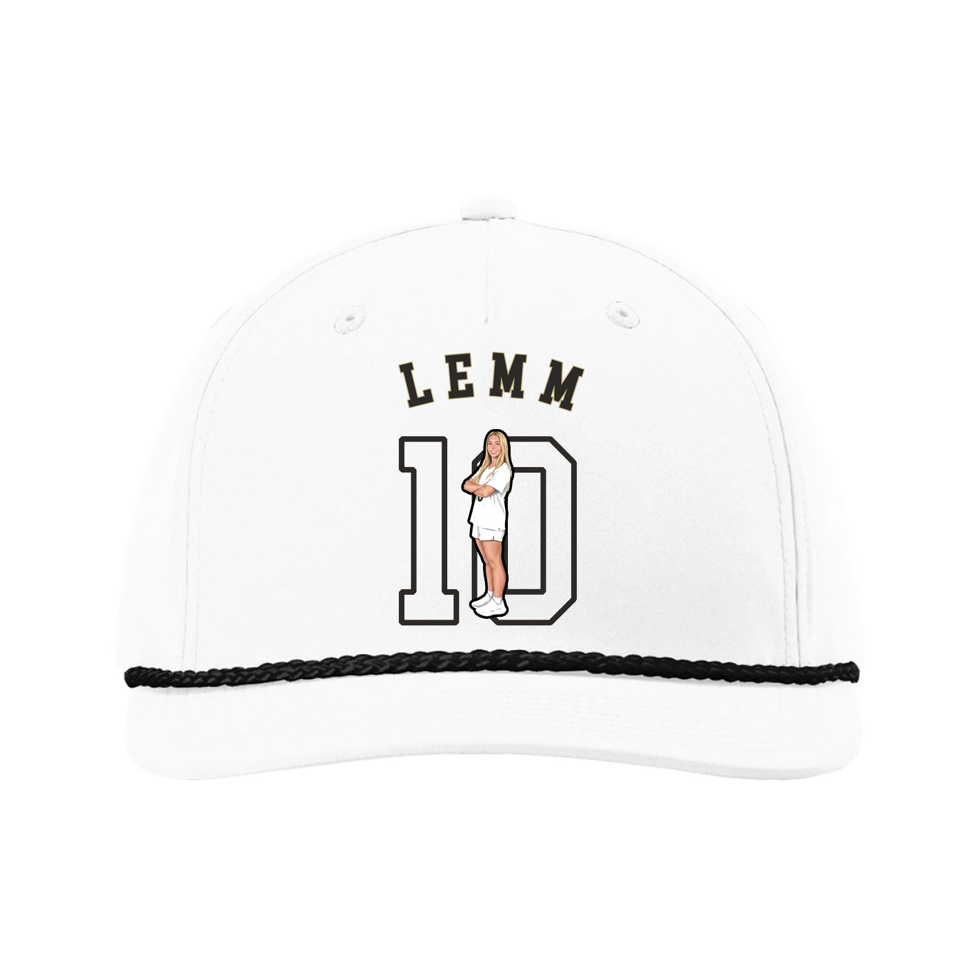 Five-Panel Classic Rope Cap — Shirsey Arch in White