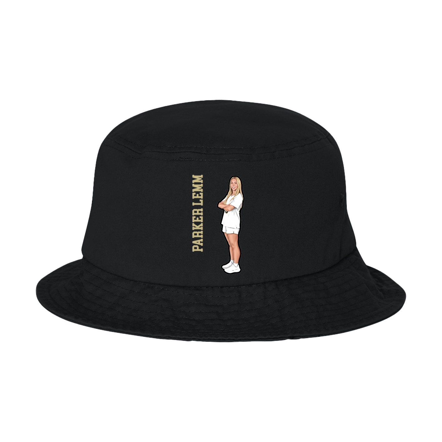 Bucket Cap — Name Vertical in Black