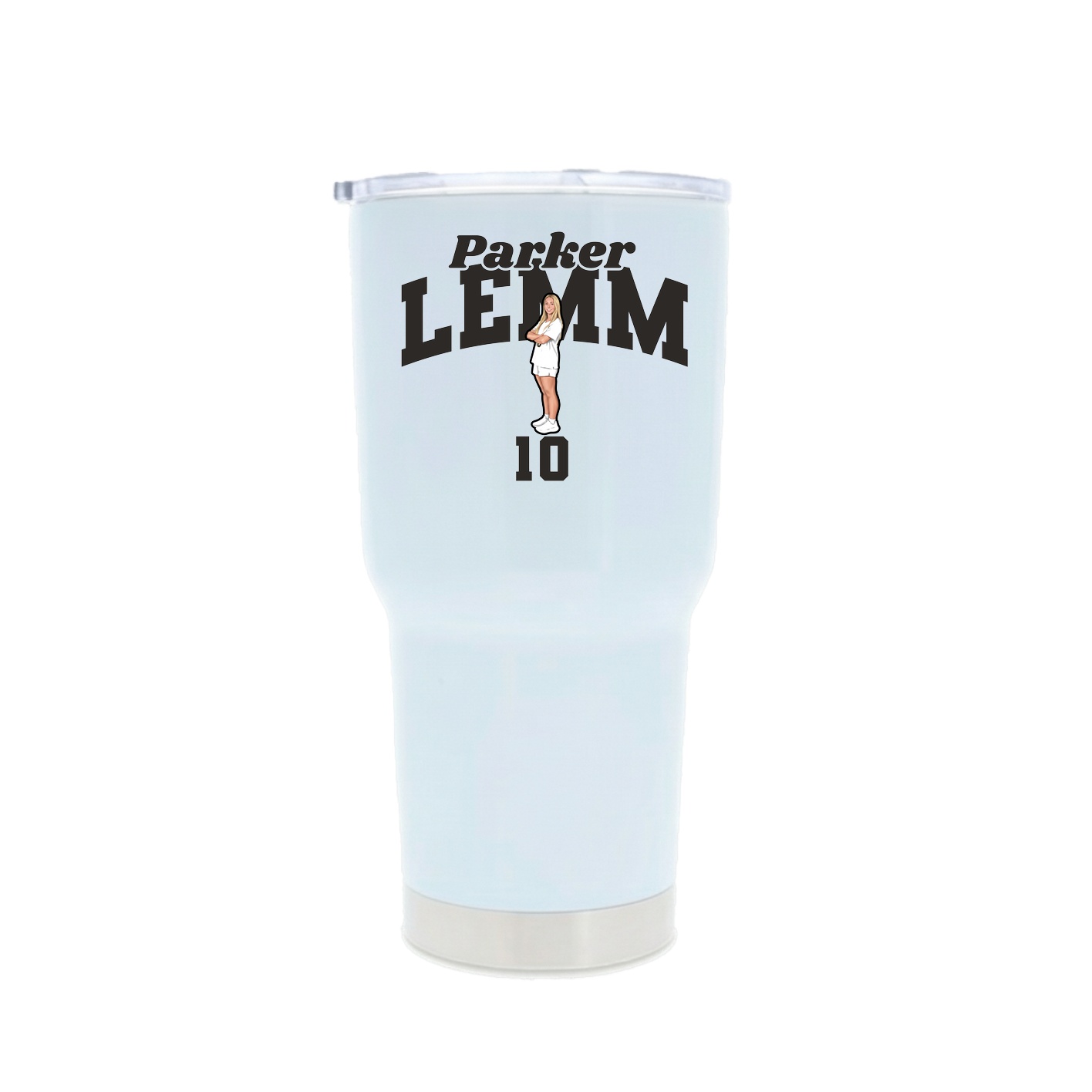 30oz Stainless Steel Tumbler — Signature Arch in White