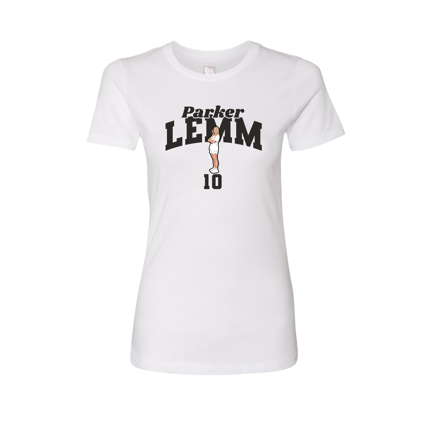 Fitted Women's Tee — Signature Arch in White